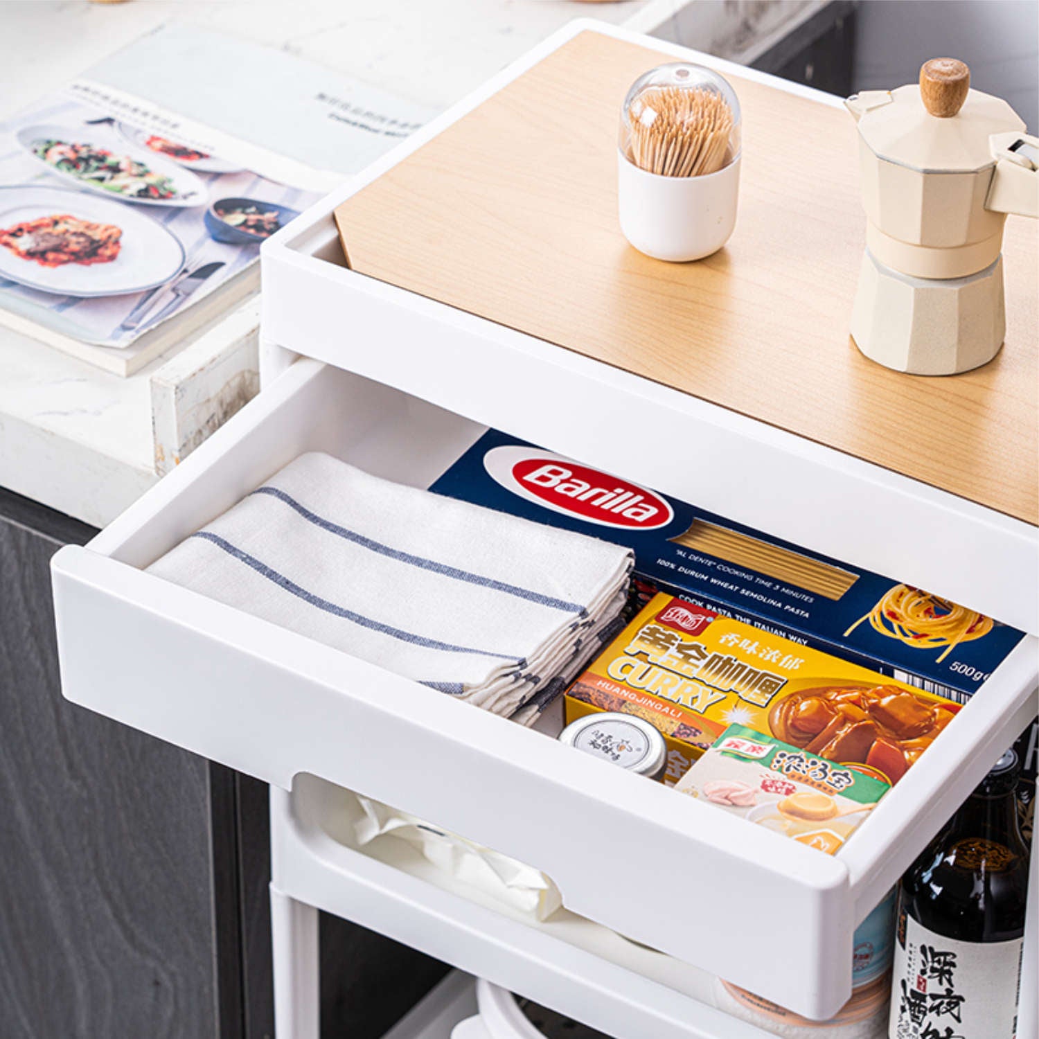 Move Ease / Multipurpose Space Saving Storage Rack / 3 Tier Shelf for Kitchen And Bedroom Organizers