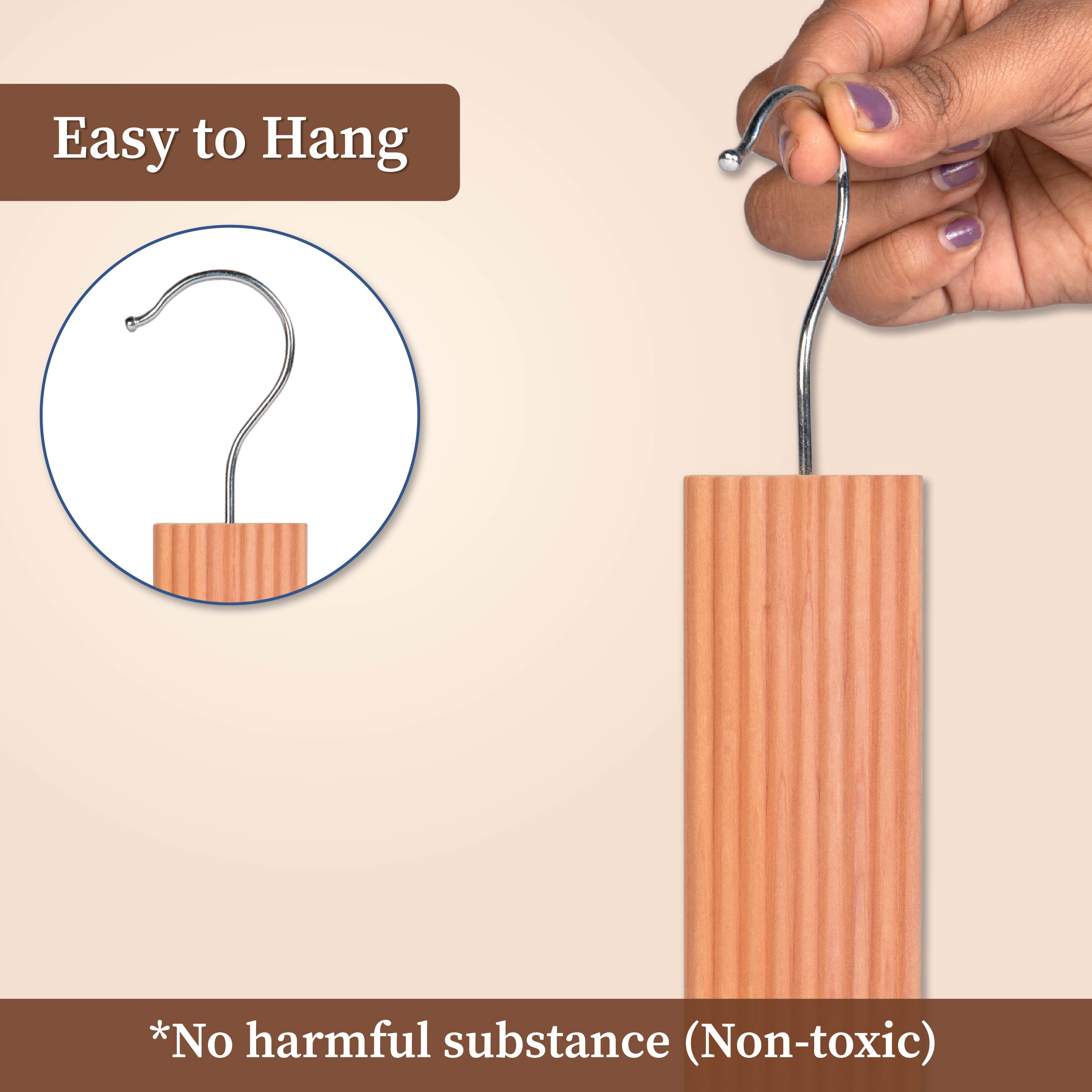 Natural Cedar Air Freshener Hang-Ups | Cedar Block Hangups for Wardrobe