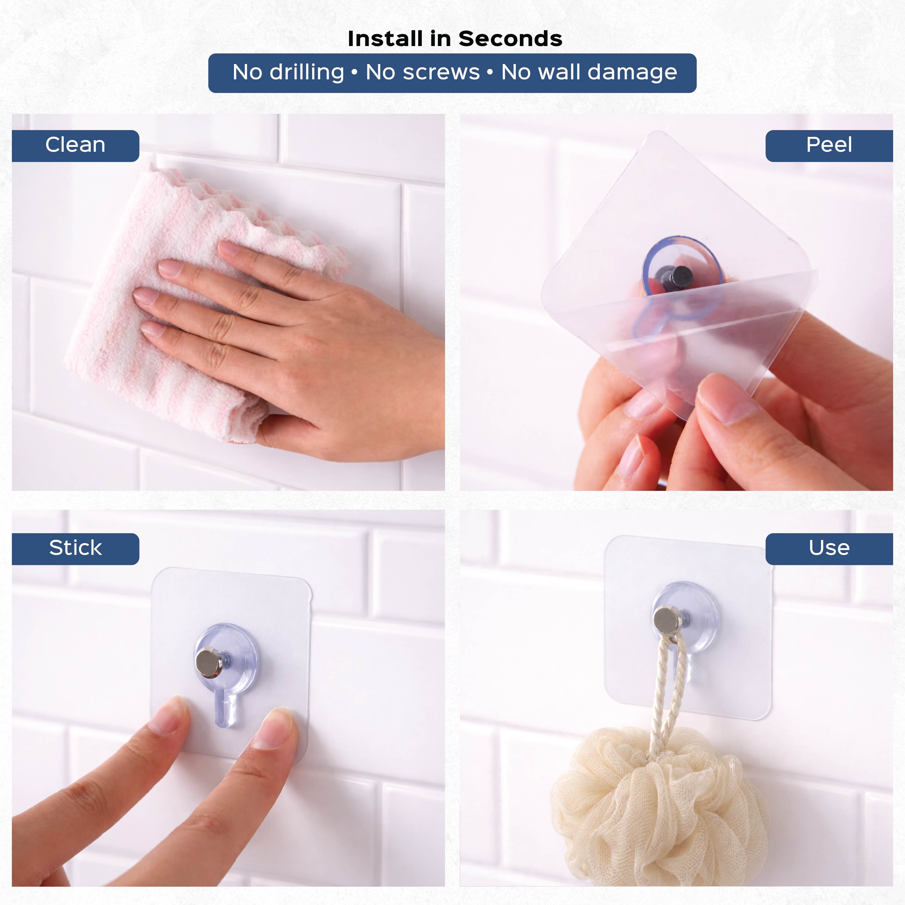 Self Adhesive Nail Hooks (Set of 20)