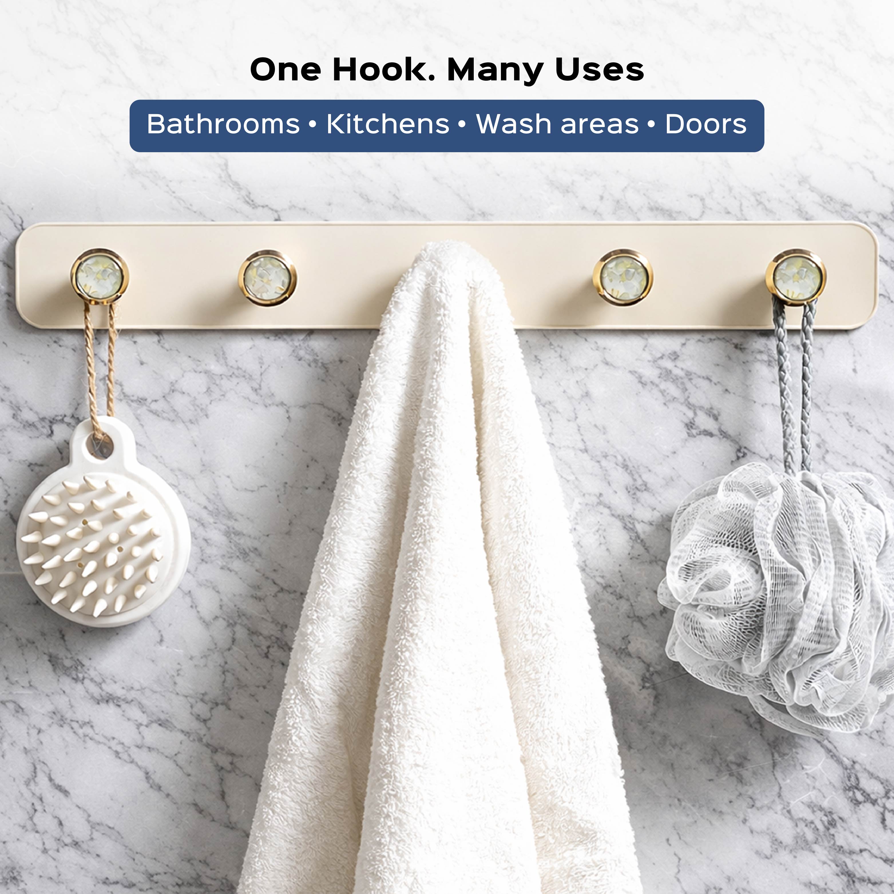 5 Hook Rack Self Adhesive Wall Hooks|Set of 2