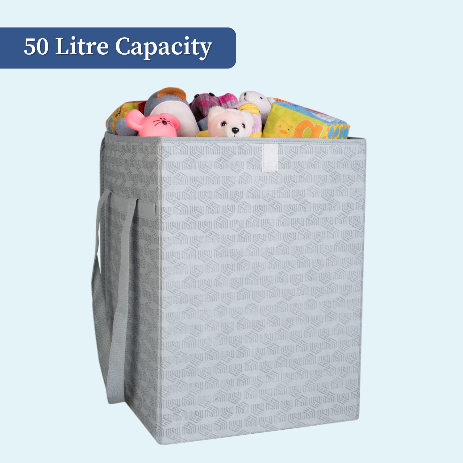 50 Ltrs Laundry Basket | Storage Bag with Attached Lid and Handles