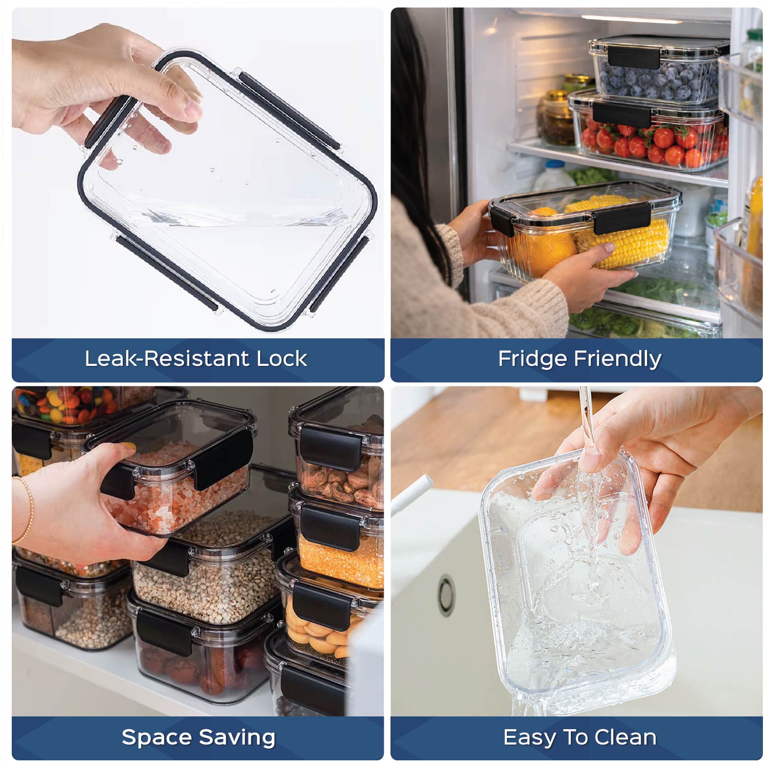 Multipurpose Airtight Food Storage Containers Set of 3