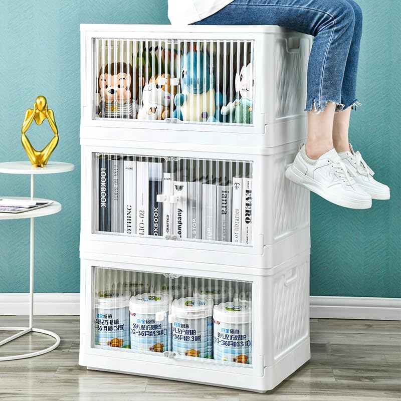 Rollin Stacker / Foldable Storage Box with Wheels (Large)
