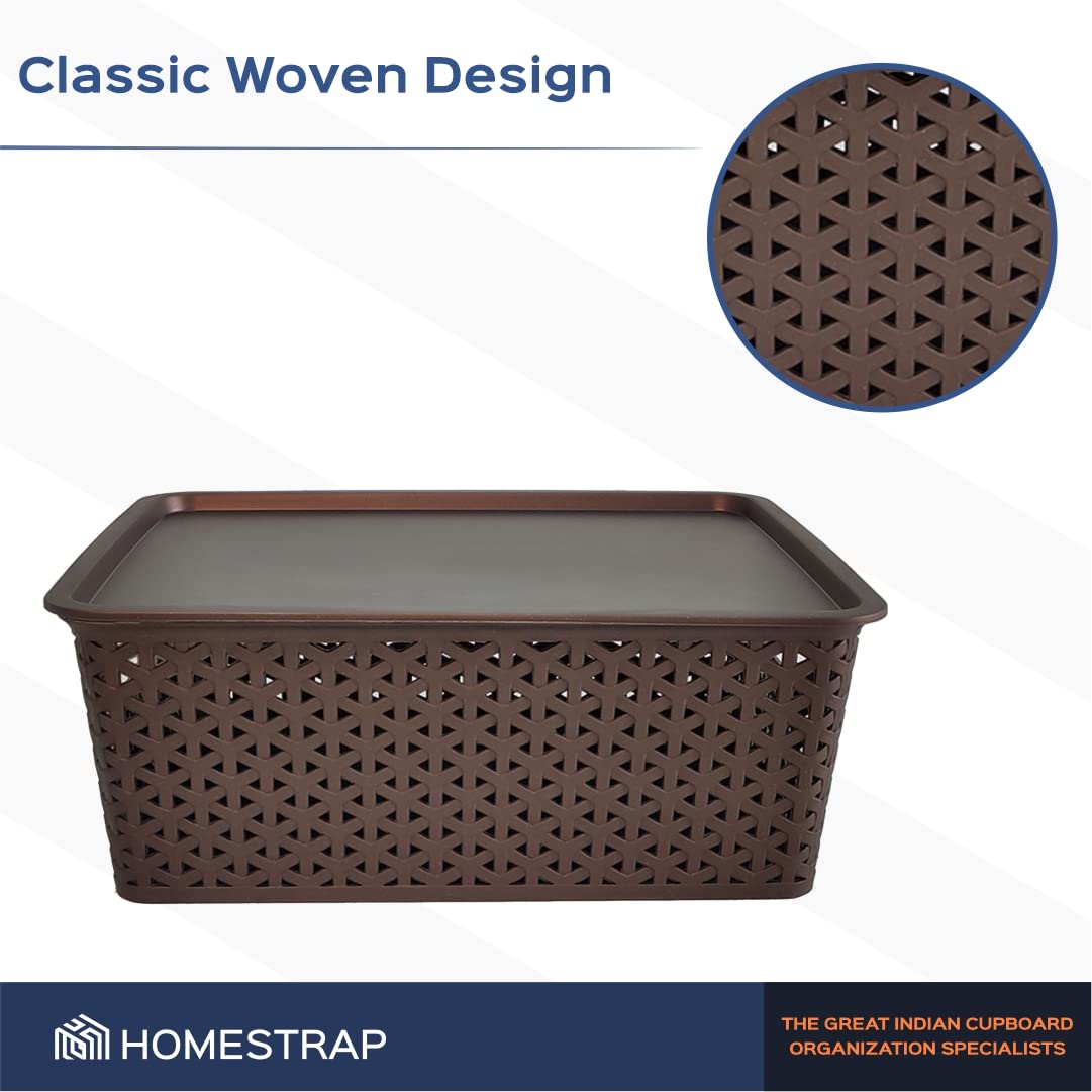Set Of 3, Plastic Storage Organizers | Baskets With Lid