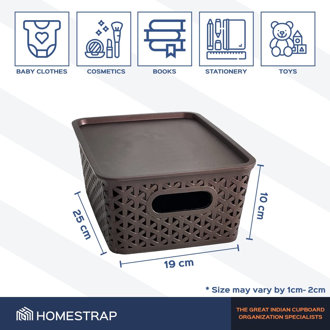 Set Of 3, Plastic Storage Organizers | Baskets With Lid