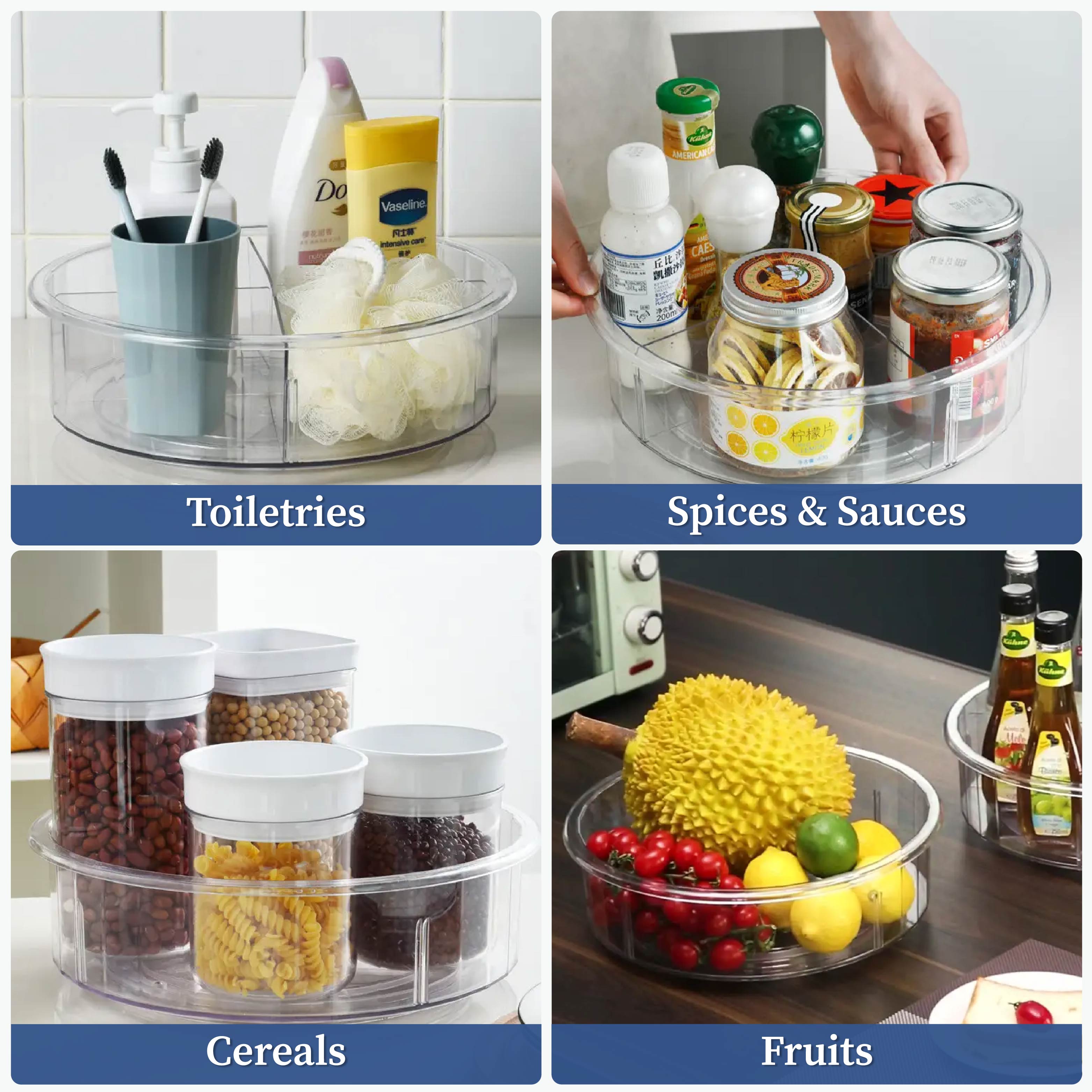 360° Multipurpose Rotating Organizer Tray with division| Lazy Susan