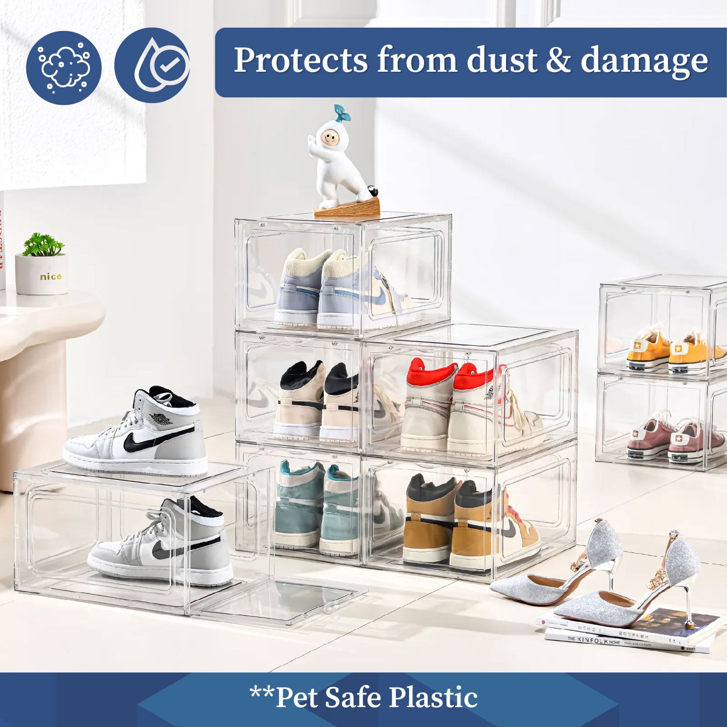 Clear Multi Bins | Shoe Sneakers Organizer