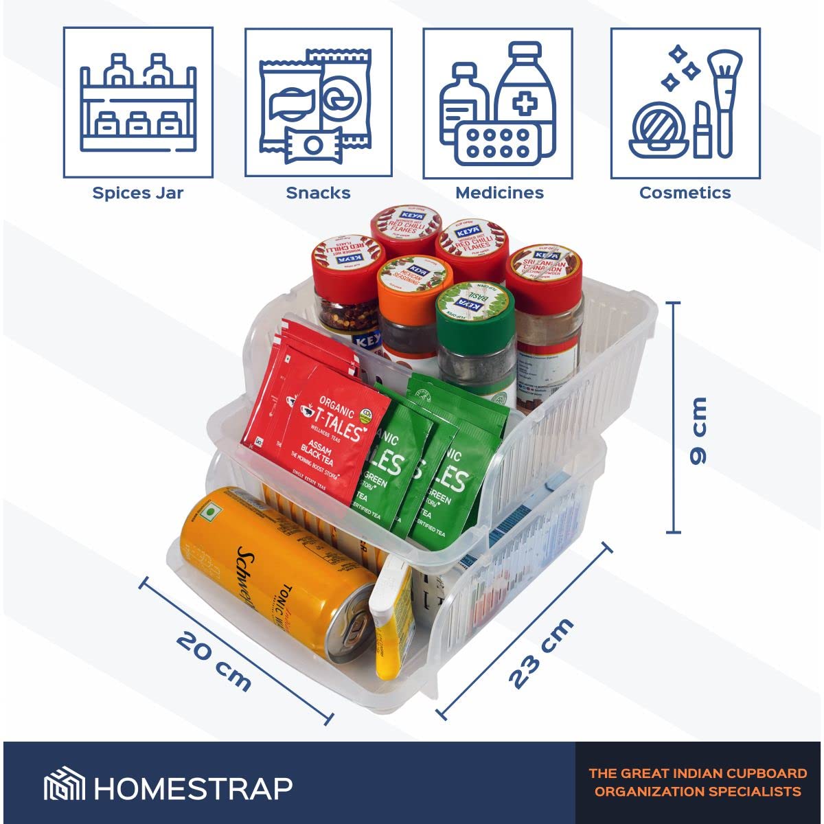 2 Tier Space Saver Plastic Storage Rack