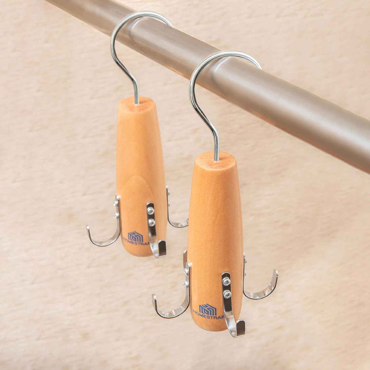 Wooden 4 in 1 Hook Hanger for Tie (Set of 2)