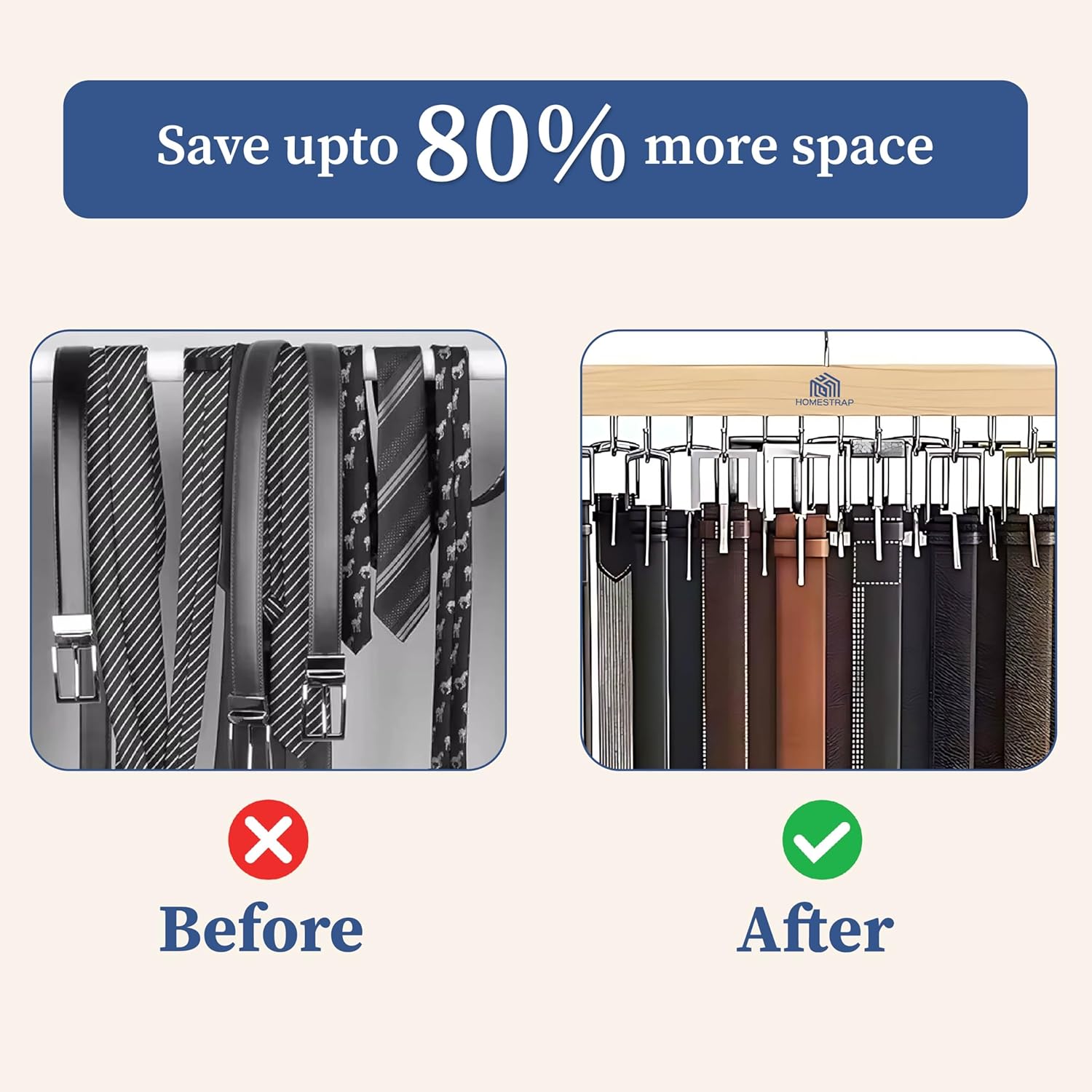 14 Multi-Hook Durable Wood Hanger