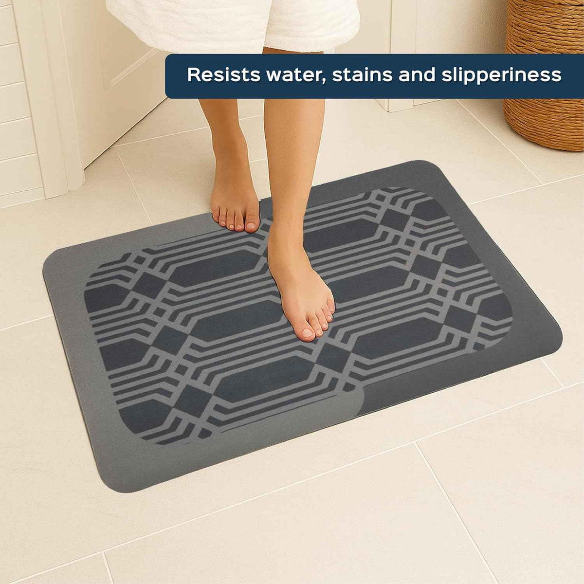 Dual-Tone Anti Slip Floor Mat Set of 2