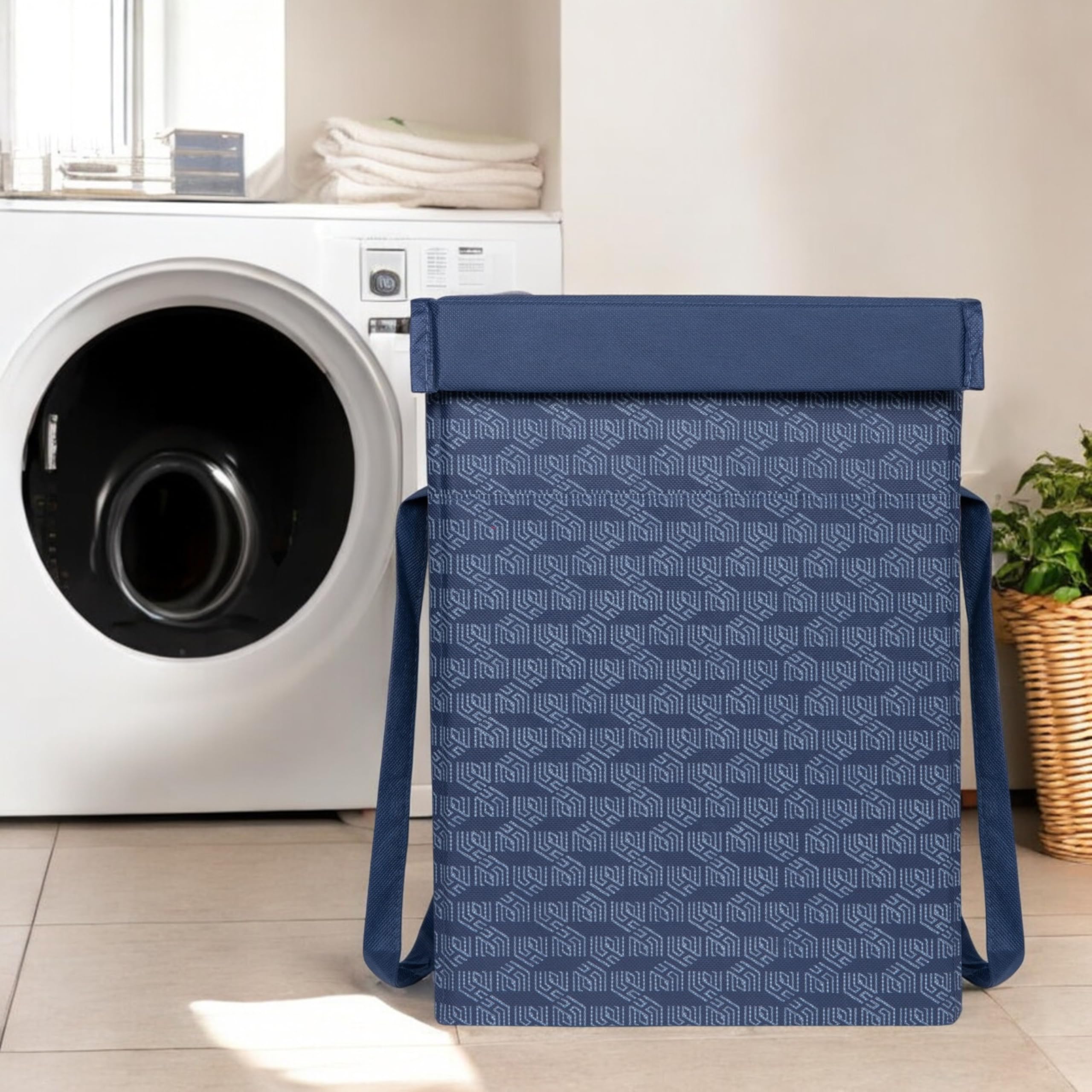 50 Ltrs Laundry Basket | Storage Bag with Attached Lid and Handles