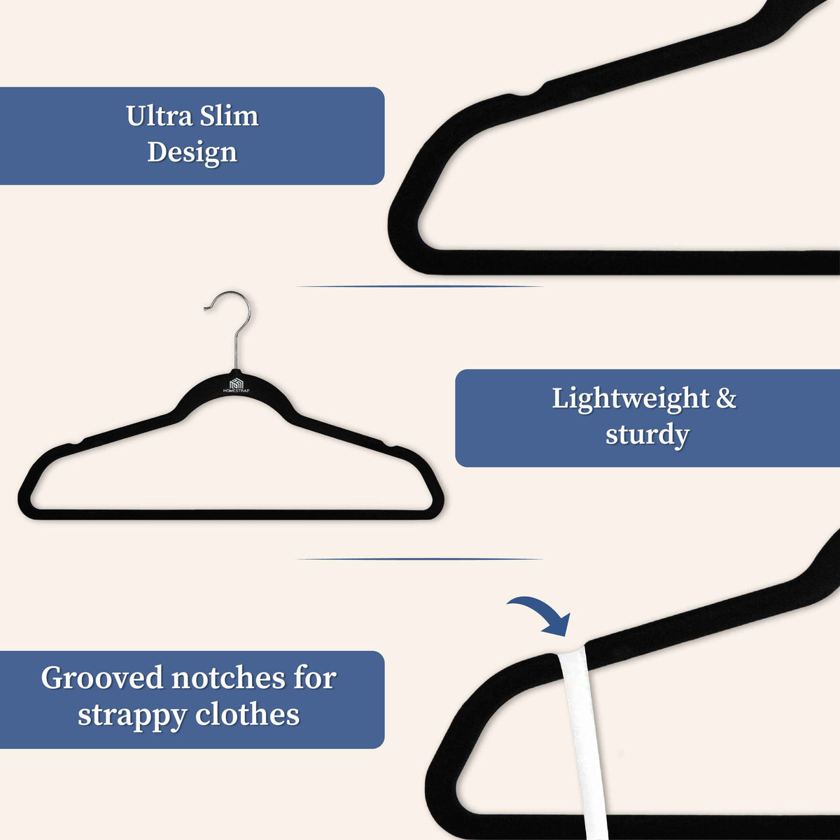 Velvet Anti-Slip Hanger | Ultra Thin Velvet Hanger