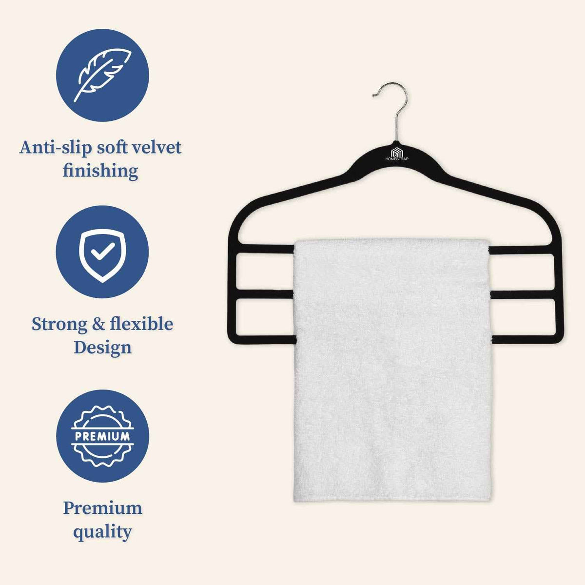 Velvet Multi Layered Hanger | 3 Layer Velvet Hanger(Set of 2)