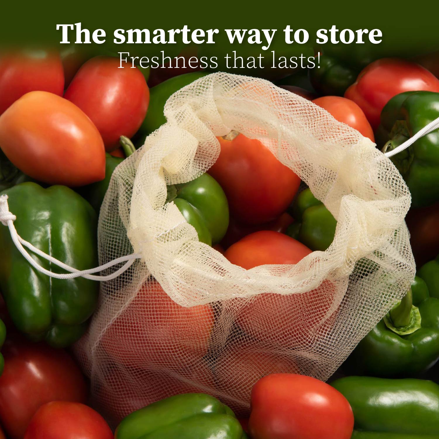 Set of 6 Reusable Mesh Vegetable Storage Bags