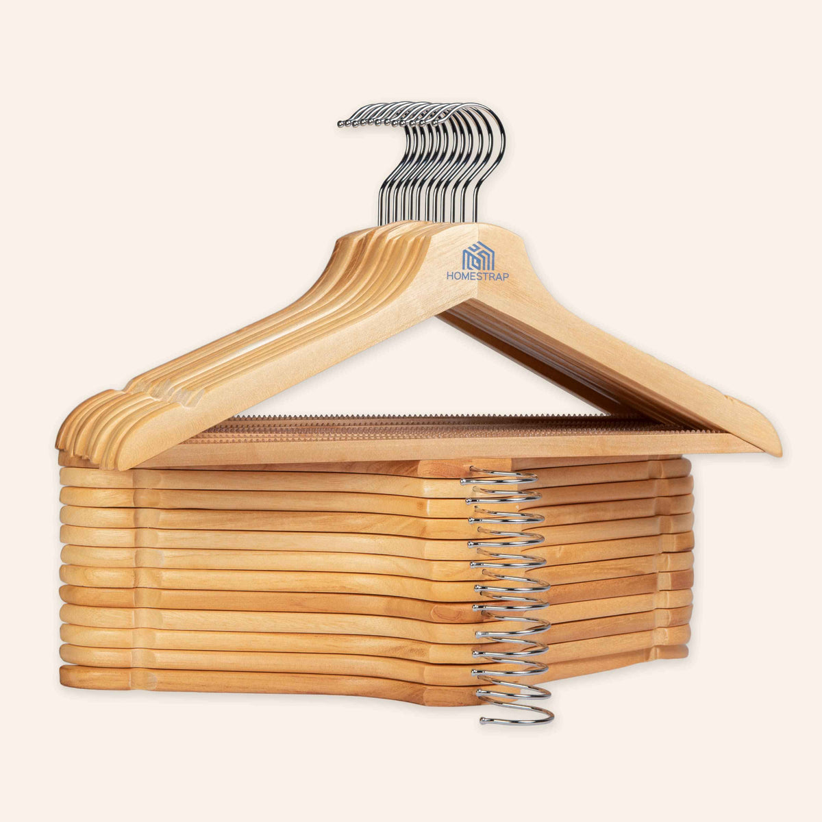 Premium Wooden Anti-Slip Hanger | Wooden Anti-Slip Silicone Teeth Hanger