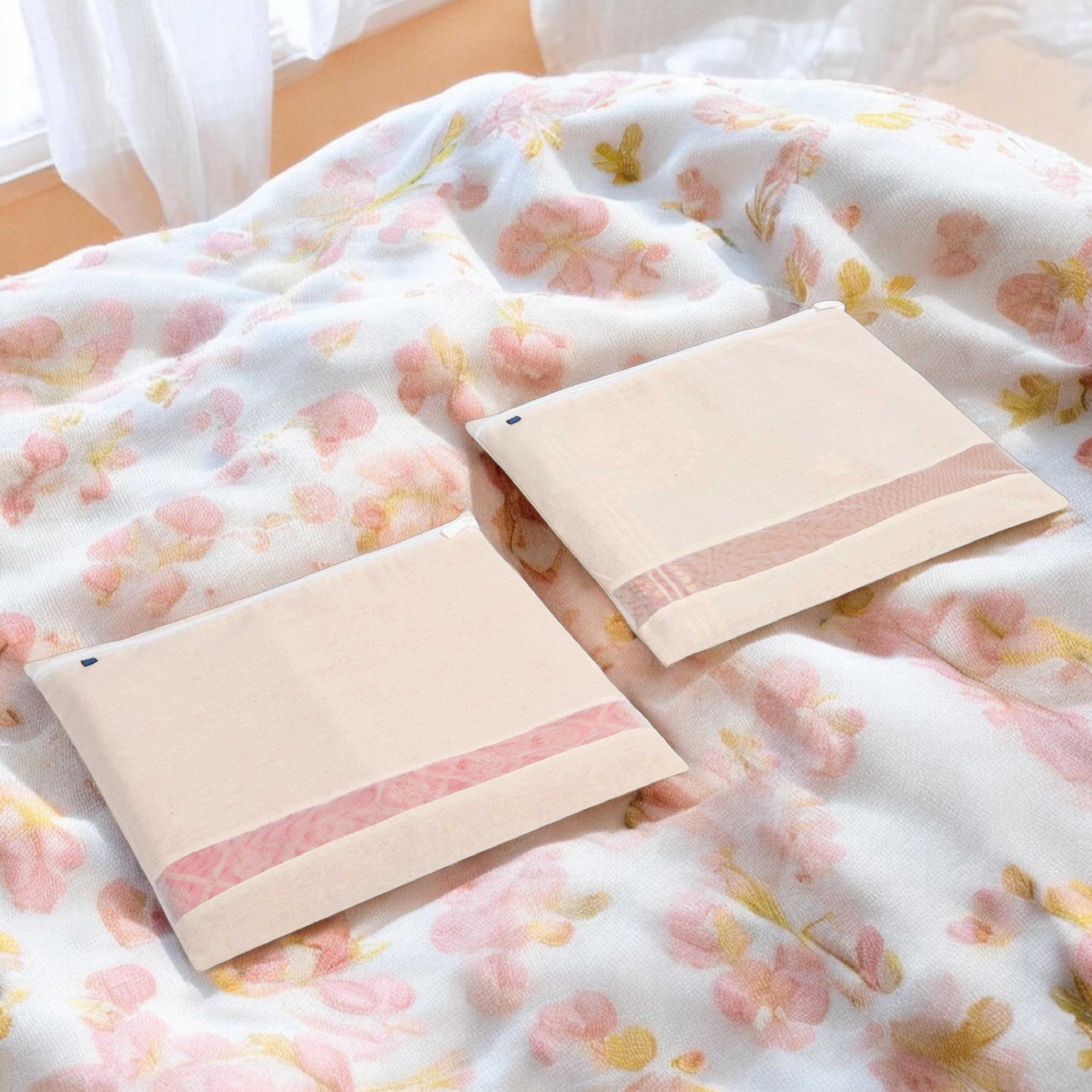 Cotton Saree Cover with Durable Mesh Window & Zipper Closure