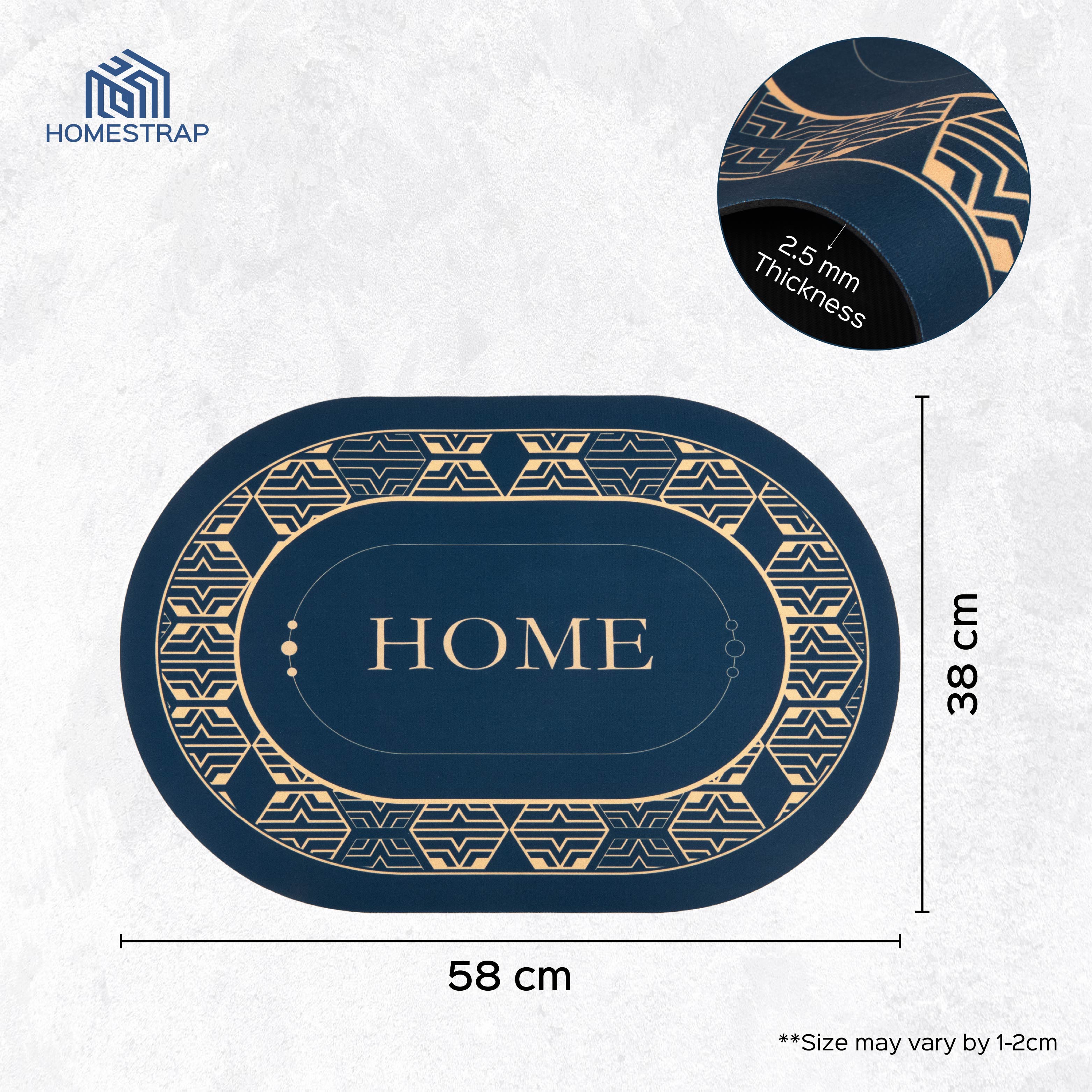 Oval Anti-Slip Floor Mat Set of 2