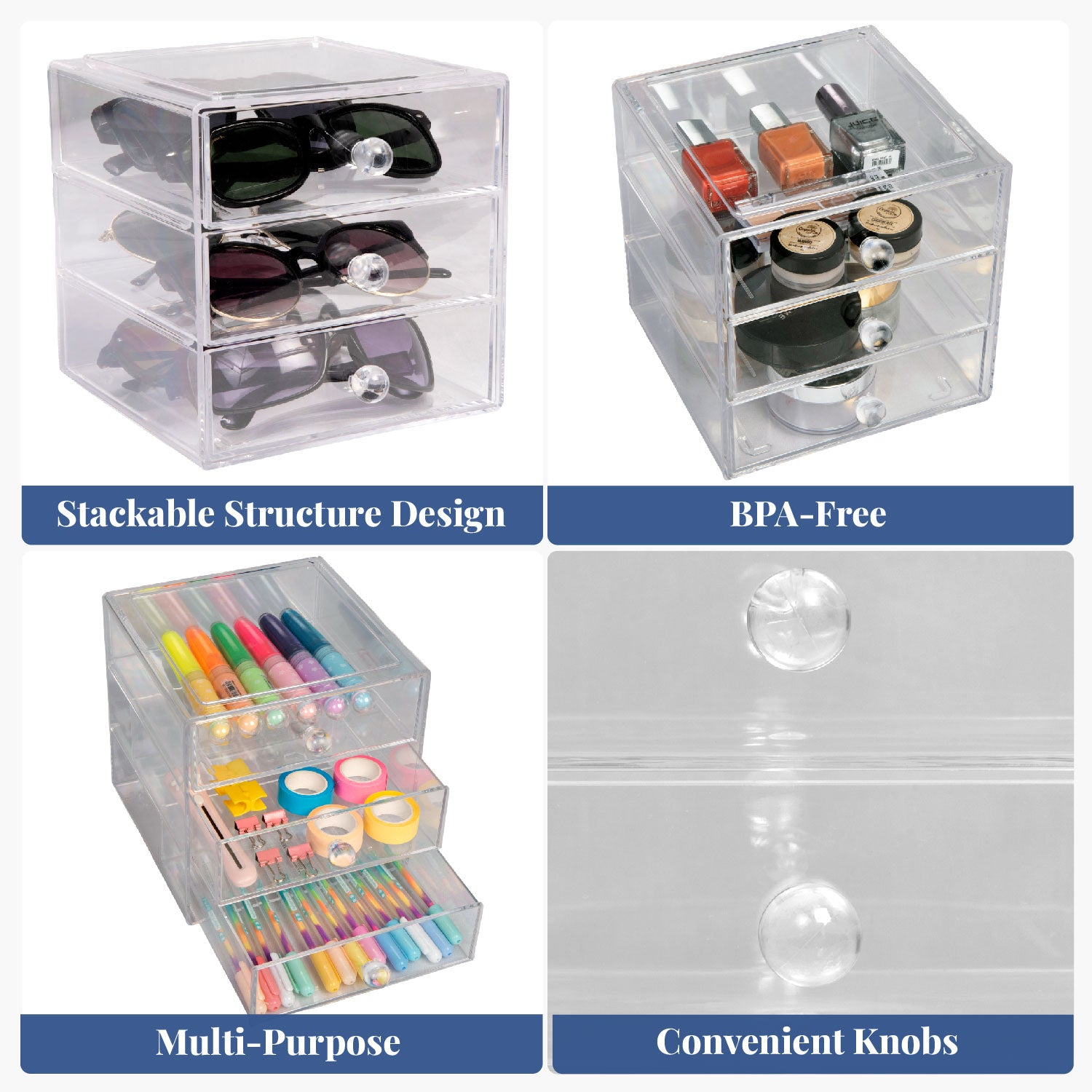 All in one organizer | 3-Tier Multipurpose Drawer Storage Organizer