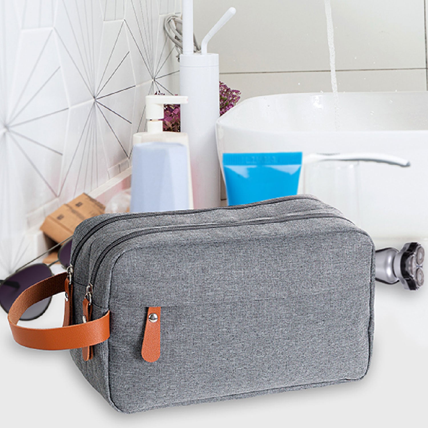 Clean Carry All | Travel Toiletry Organizer Bag, Shaving Pouch
