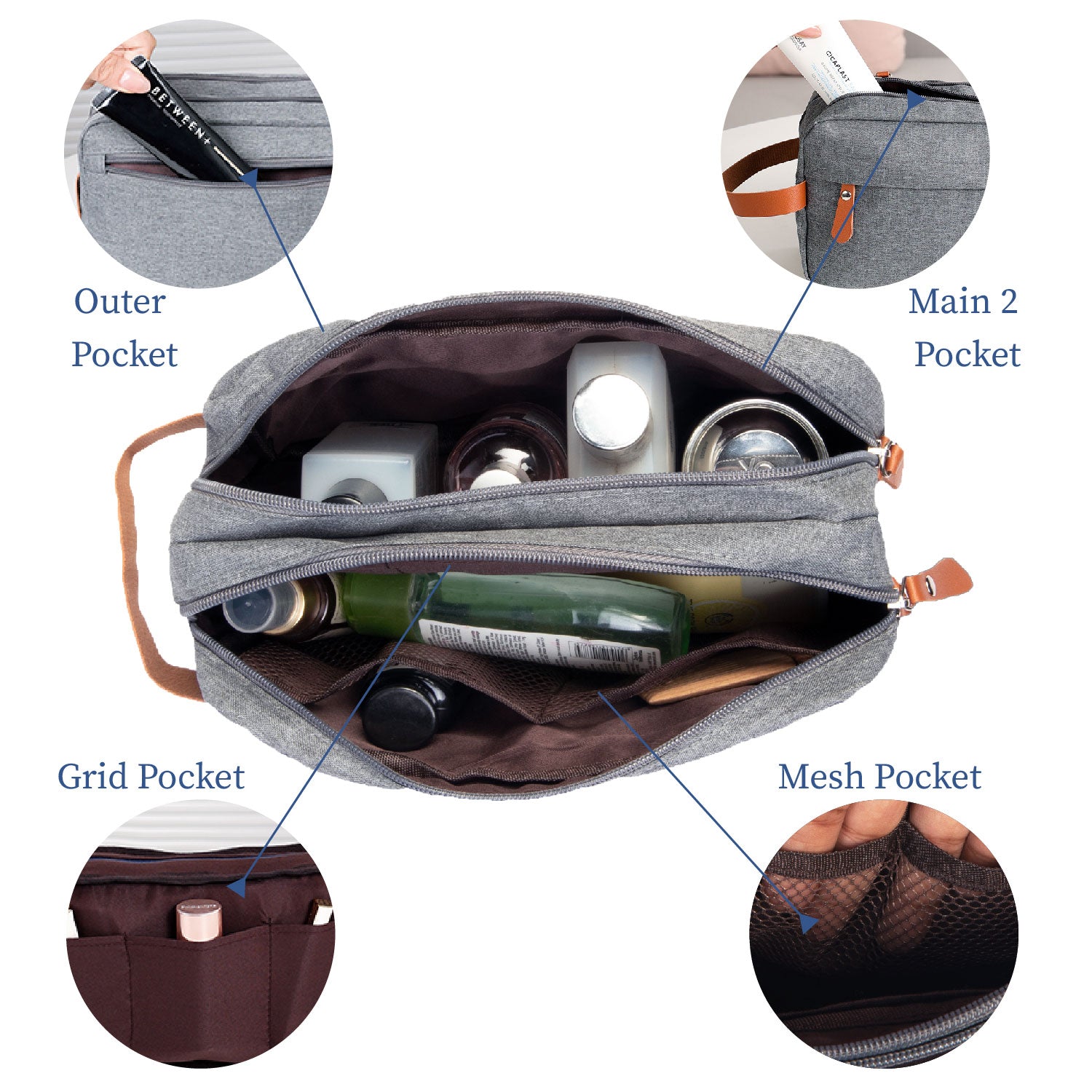 Clean Carry All | Travel Toiletry Organizer Bag, Shaving Pouch