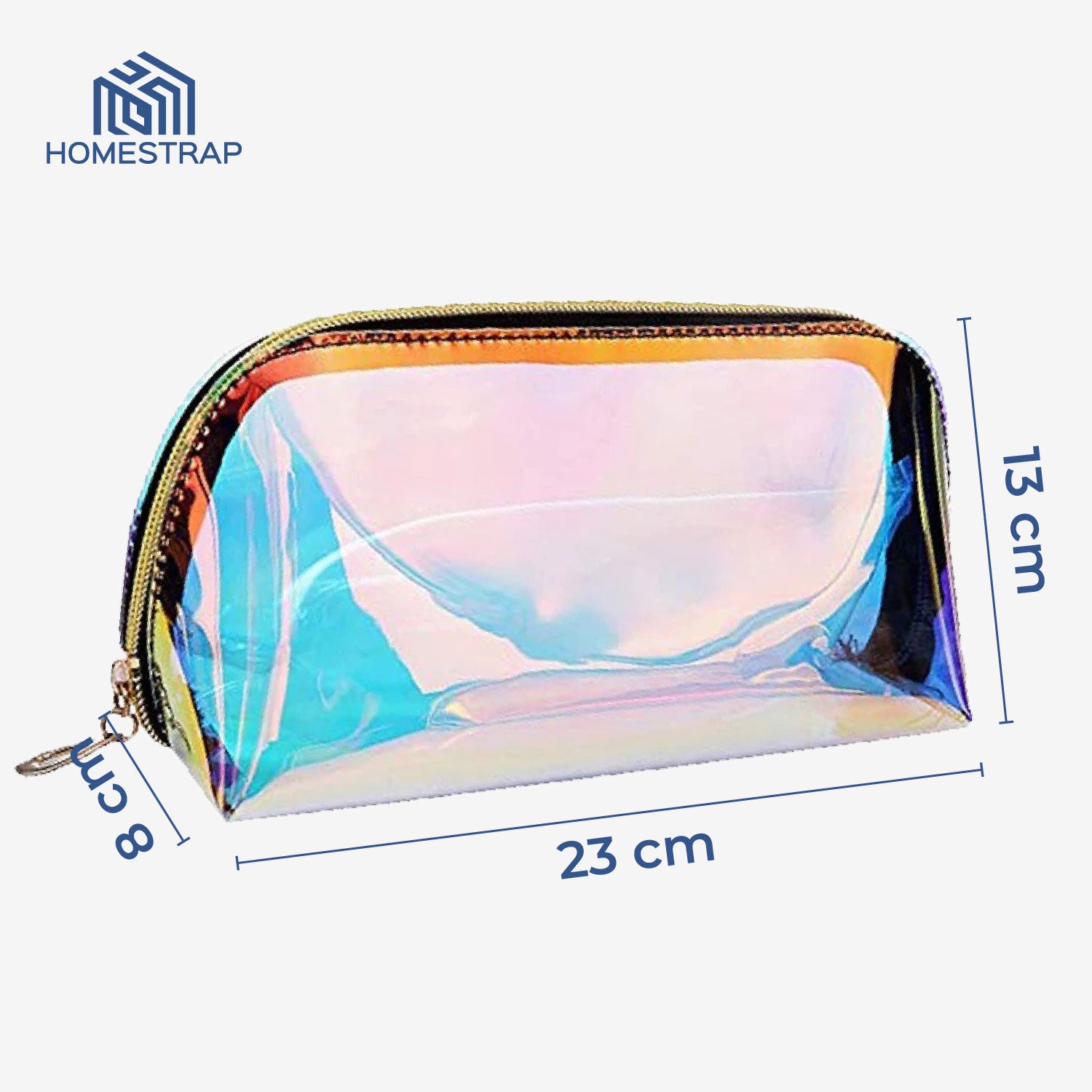 Glossy Glamer Holographic Pouch | Cosmetic Organizer with Zipper