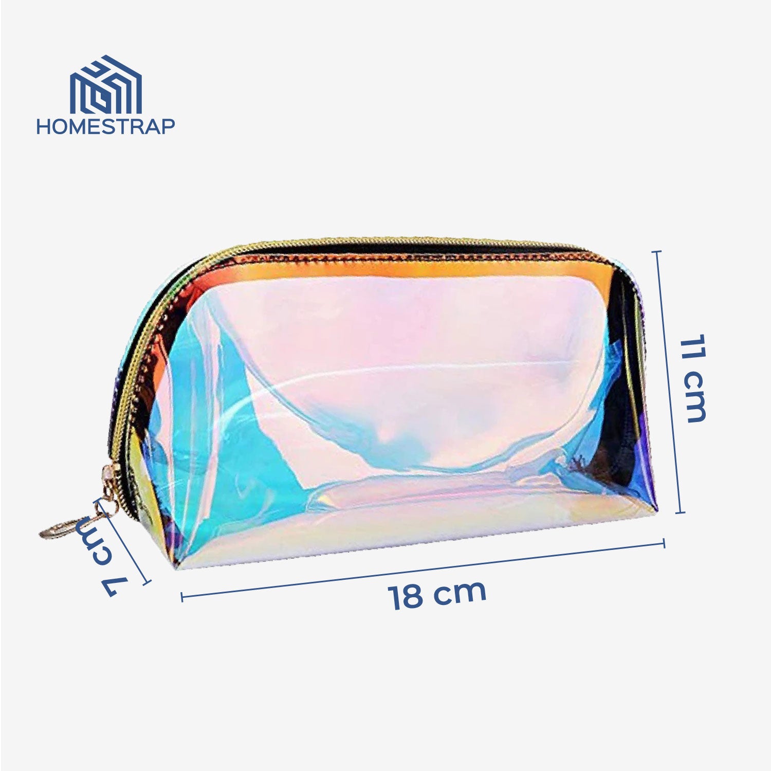 Glossy glamer | Holographic Cosmetic Travel Handbag Pouch with Zipper