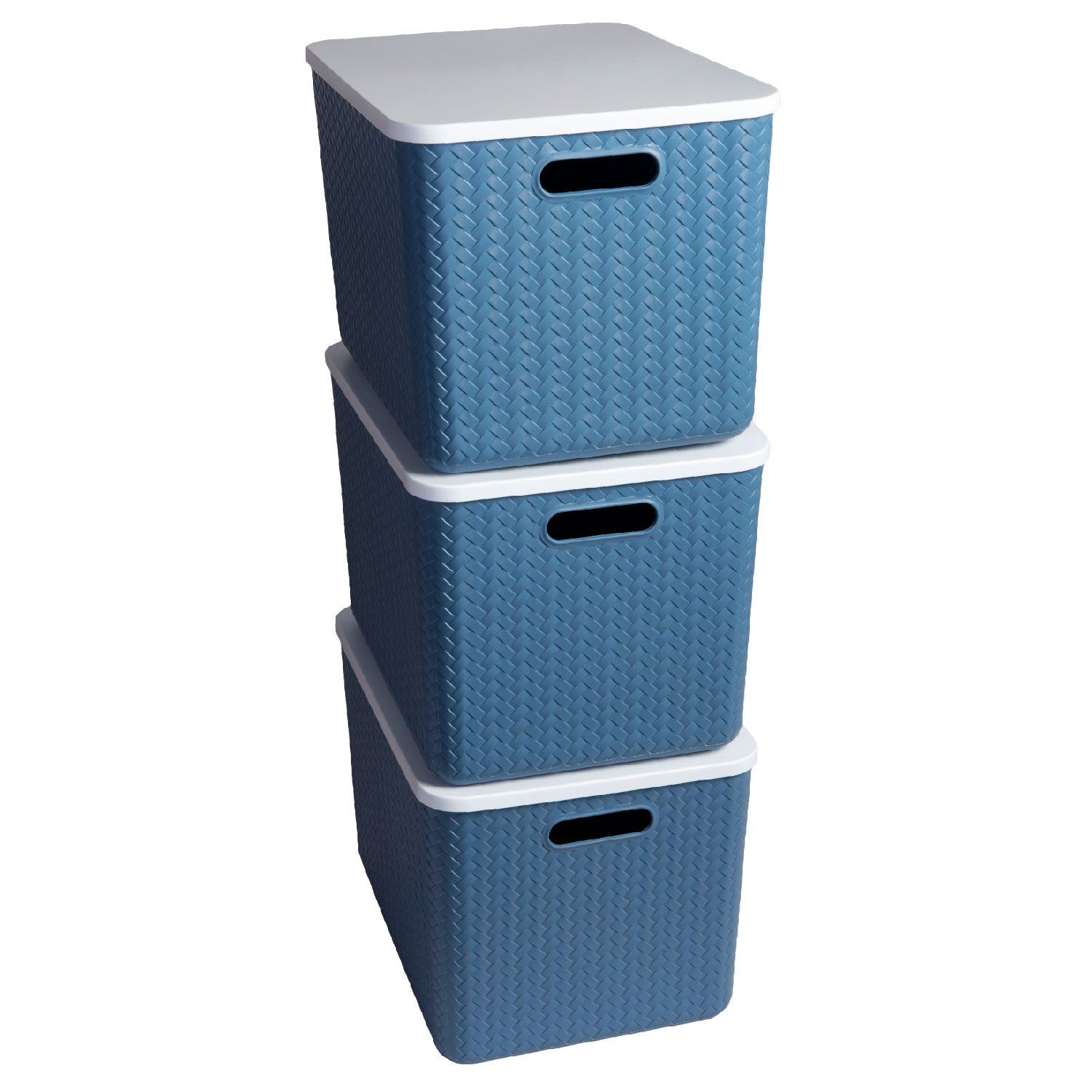 Hide & Seeker | Set of 3, Multipurpose Plastic Storage Baskets With Lid & Handle