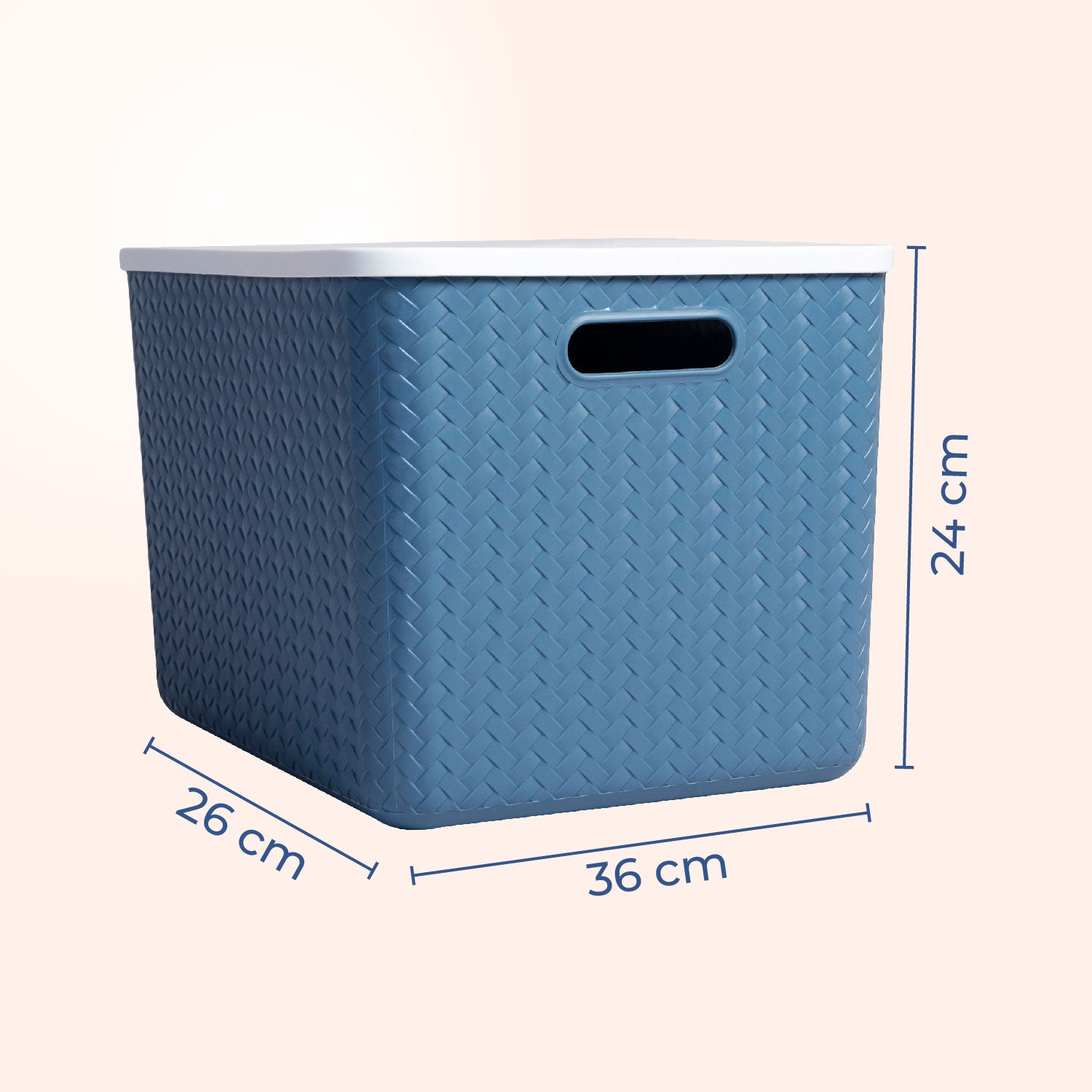 Hide & Seeker | Set of 3, Multipurpose Plastic Storage Baskets With Lid & Handle
