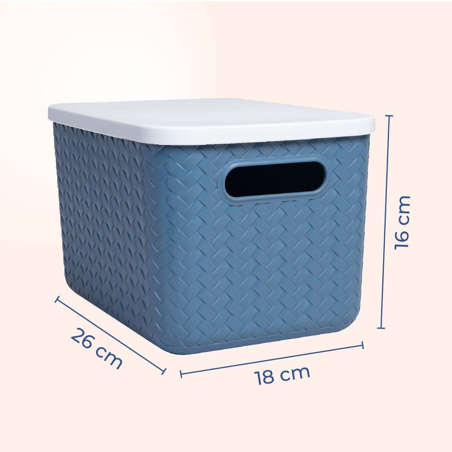 Hide & Seeker | Set of 3, Multipurpose Plastic Storage Baskets With Lid & Handle