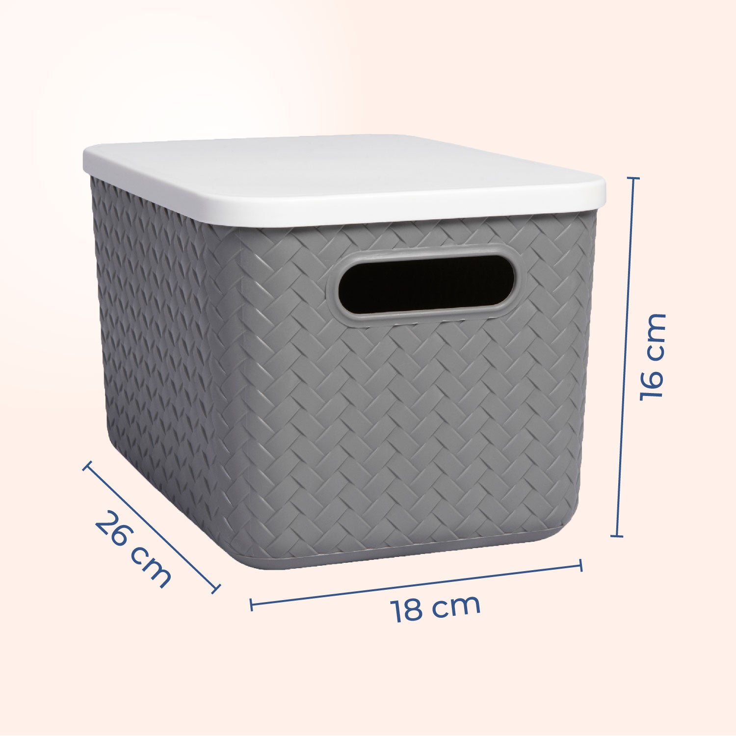 Hide & Seeker | Set of 3, Multipurpose Plastic Storage Baskets With Lid & Handle
