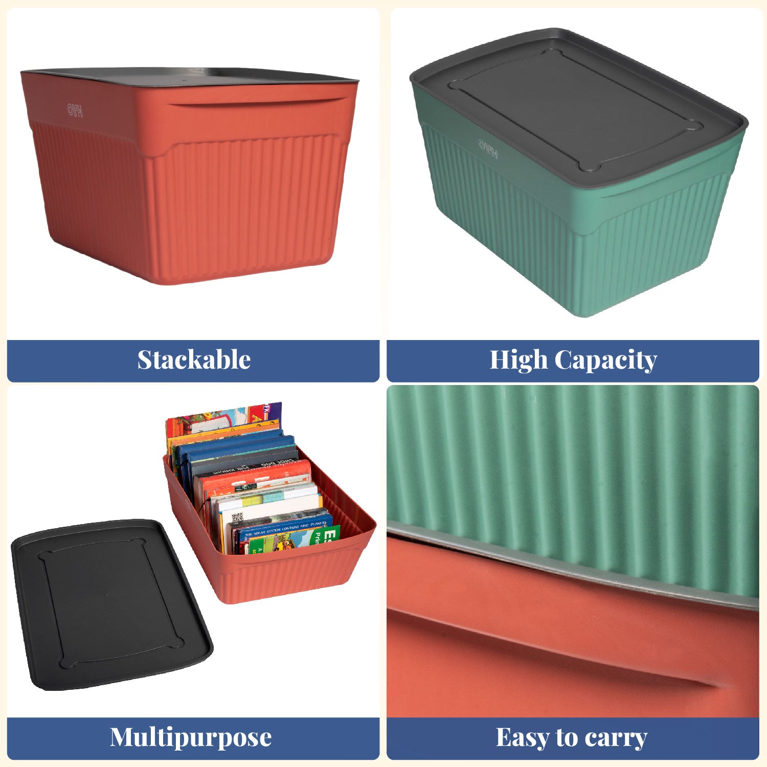 Tidy tub | Multipurpose Plastic Storage Baskets With Lid