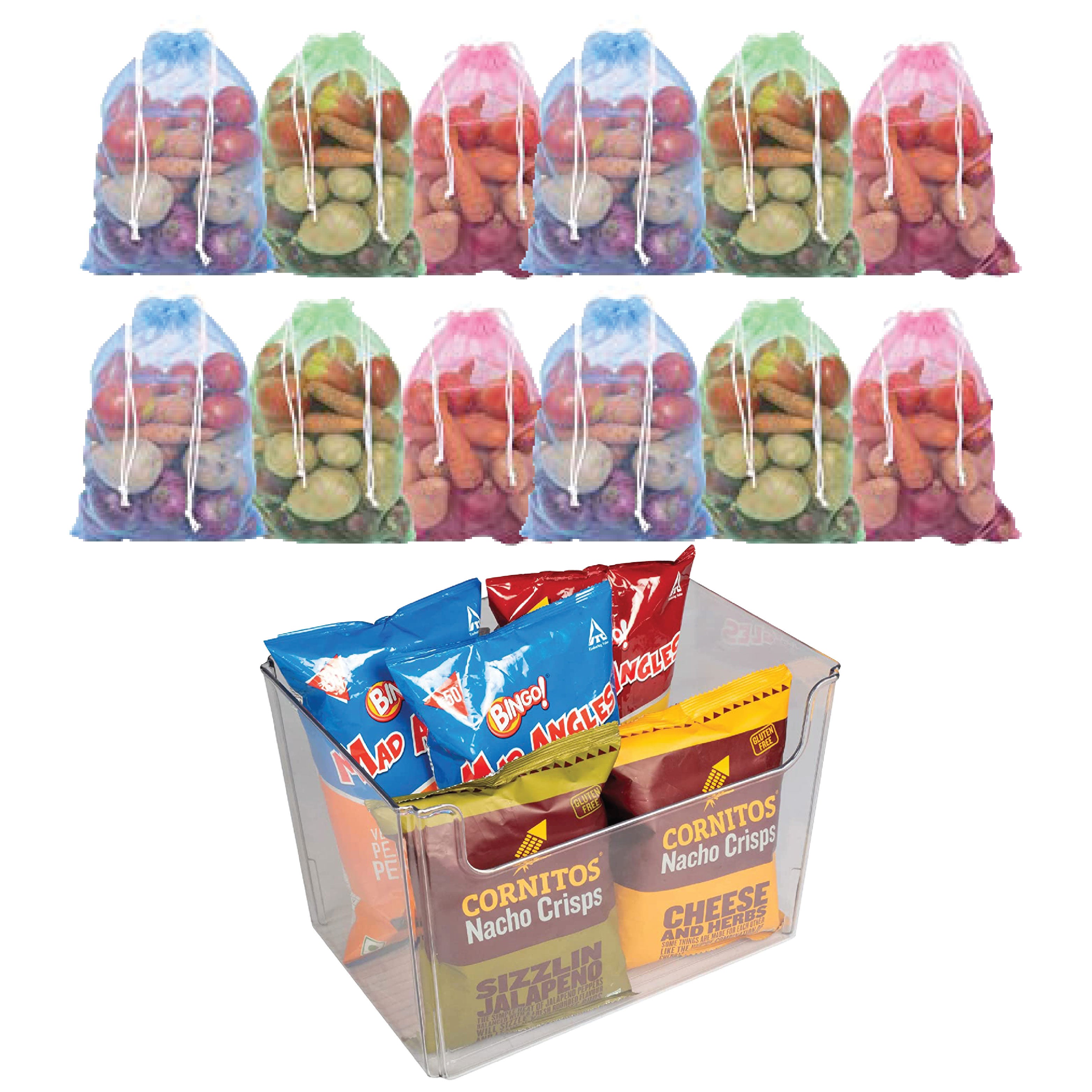 Tidy kitchen Combo: Storage Basket and 12 Veggie Bags