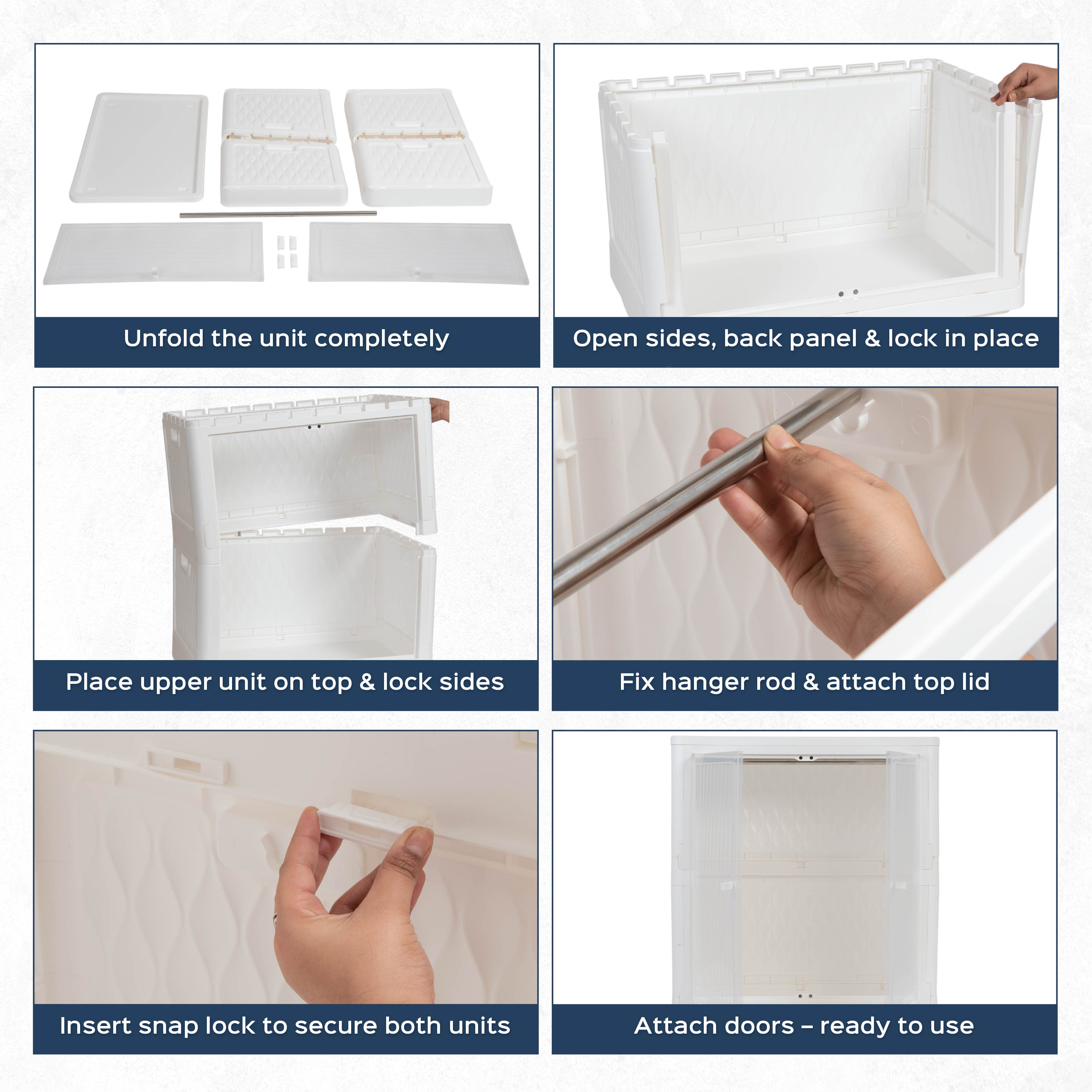 Foldable Plastic Wardrobe for Clothes