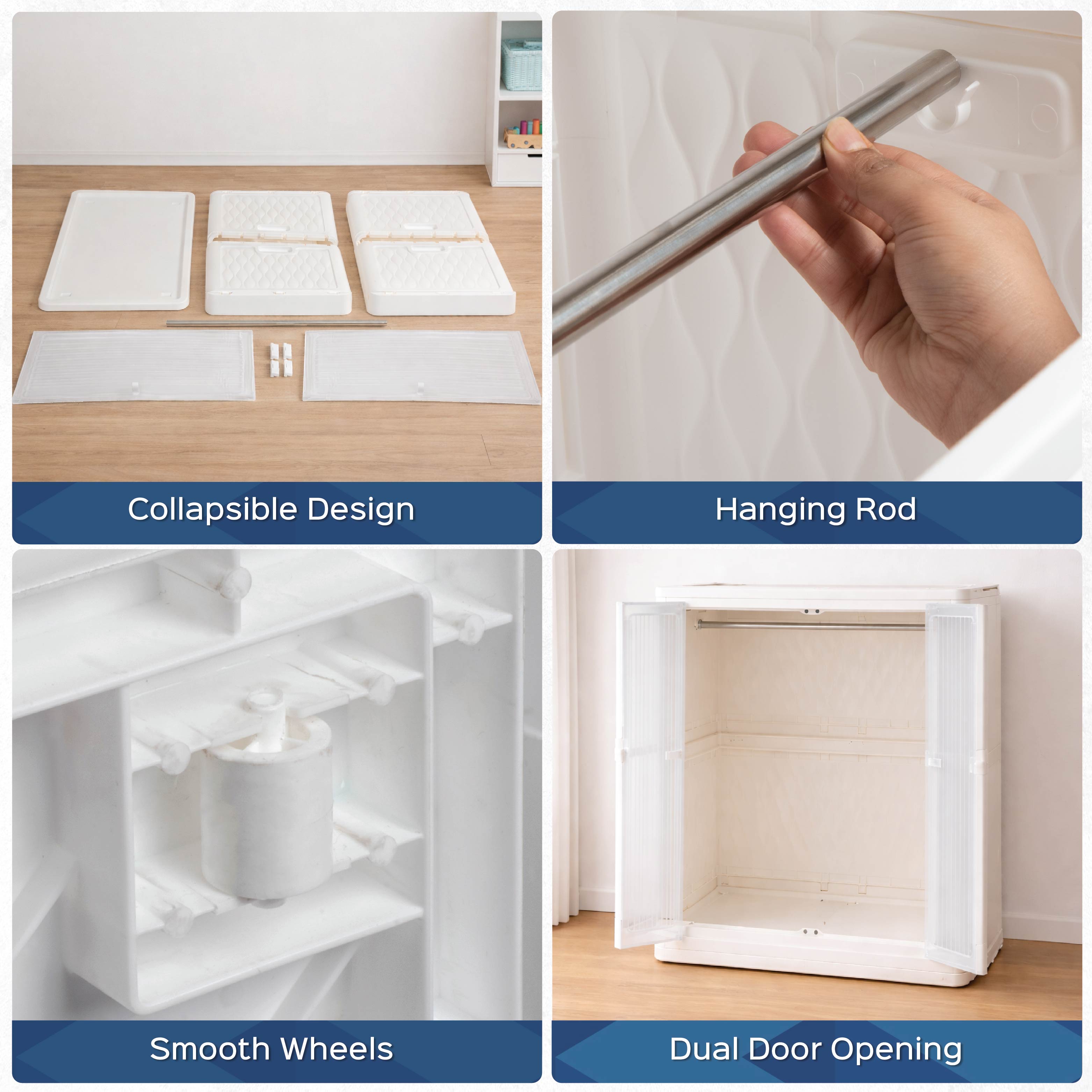 Foldable Plastic Wardrobe for Clothes