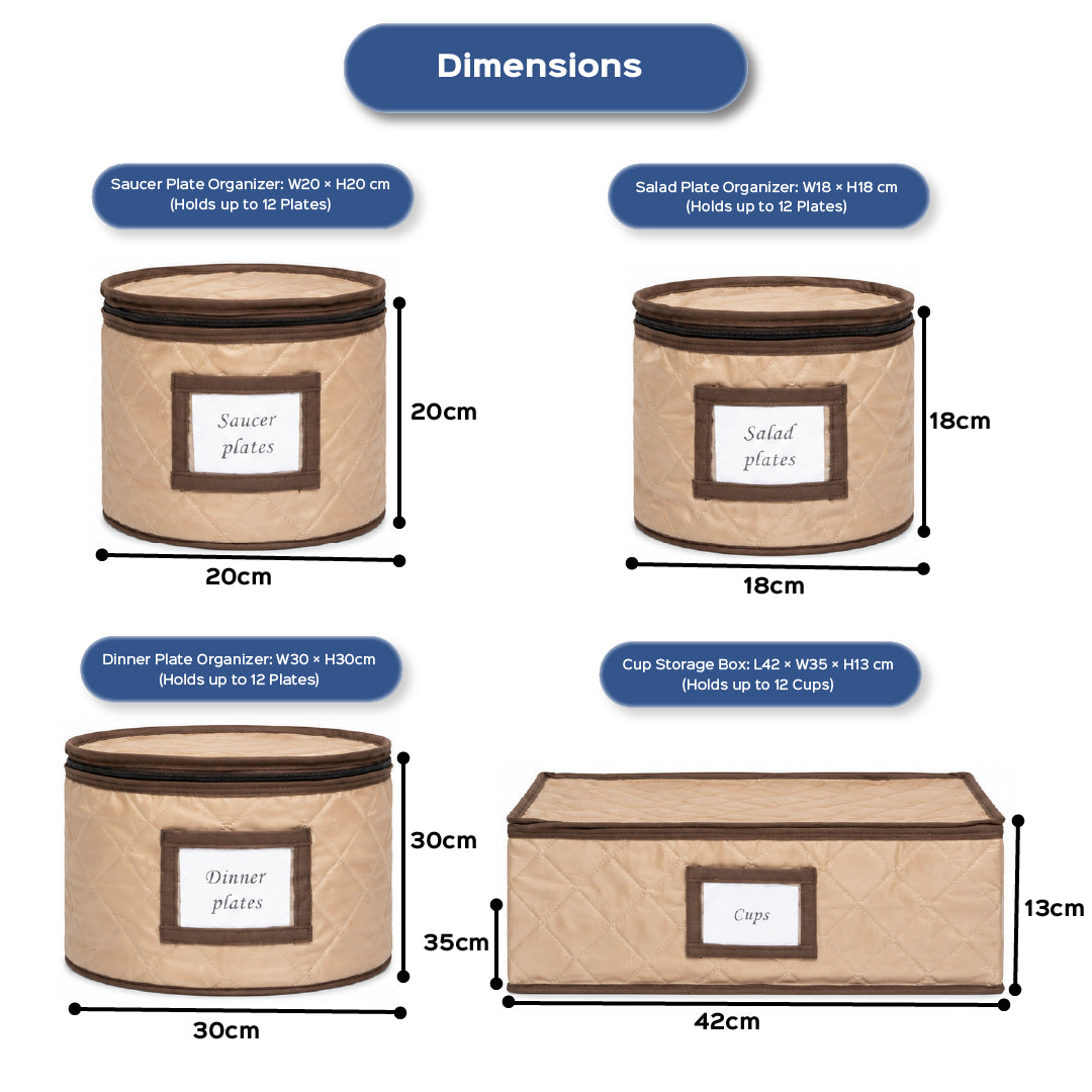 Luxe Dinnerware Storage Organizer Set - Homestrap