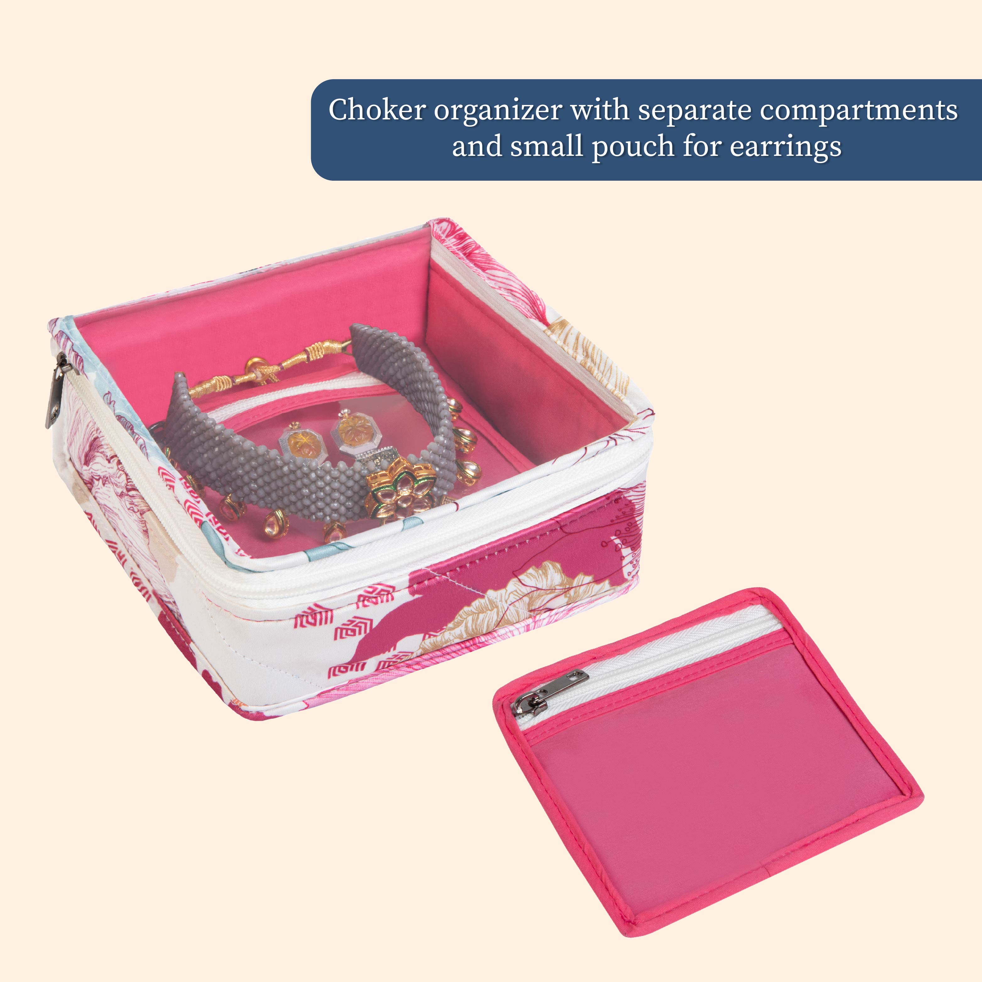Gulmohar Choker Organizer|Pack of 2