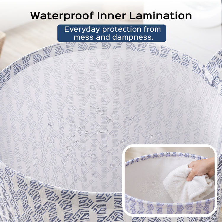 45L Round Non-Woven Printed Laundry Basket for Clothes Storage