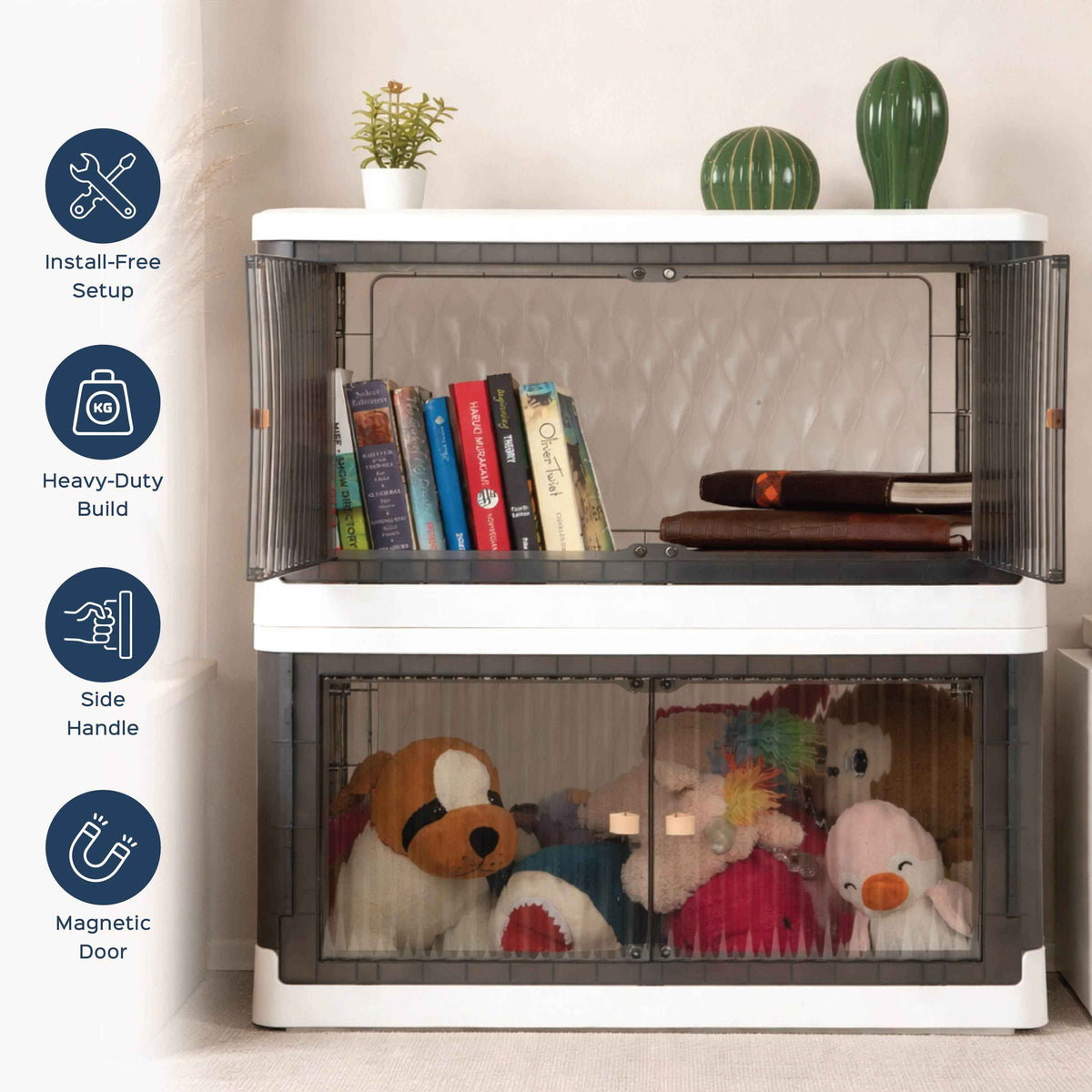 Rollin Stacker / Foldable Storage Box with Wheels (Large)