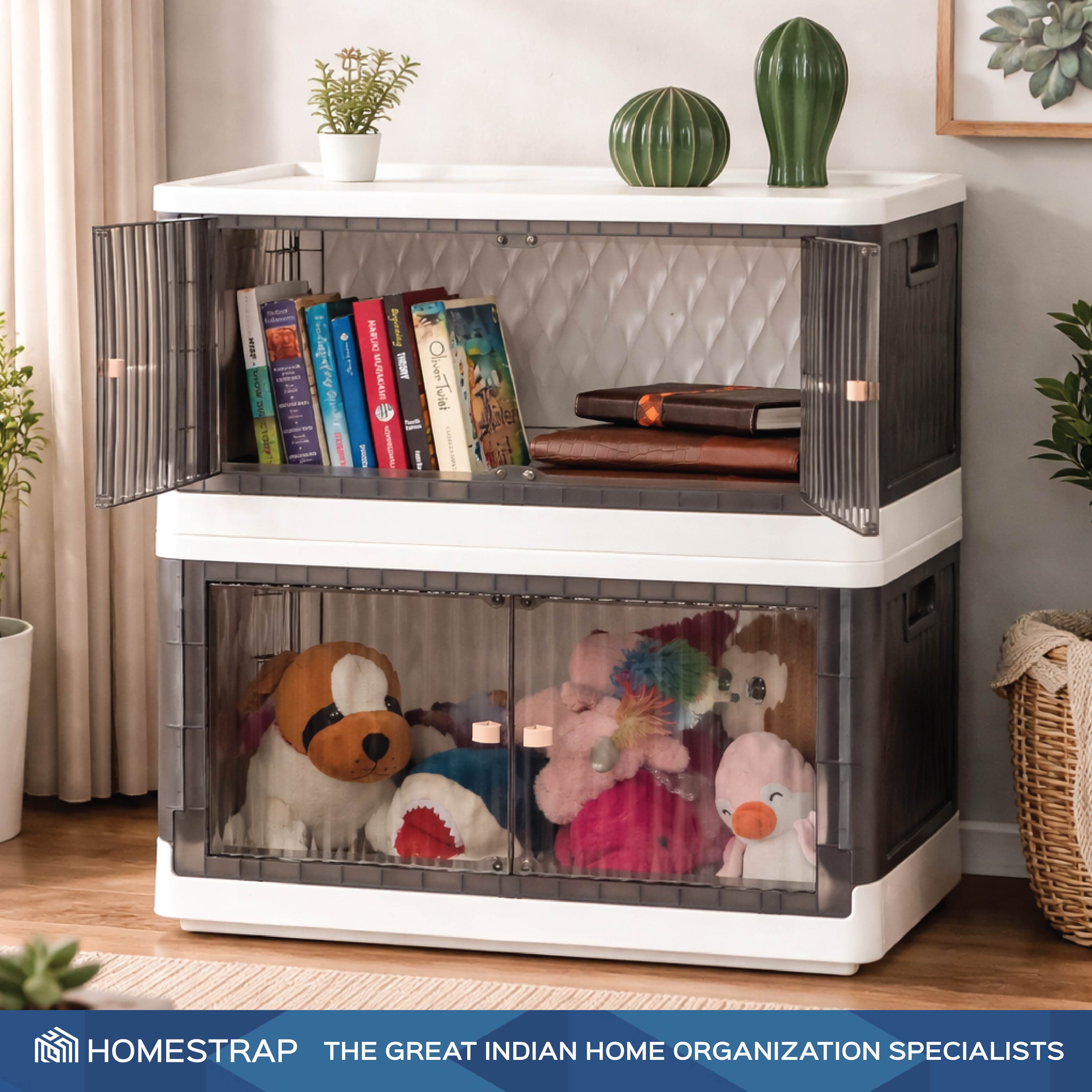 Rollin Stacker / Foldable Storage Box with Wheels (Large)