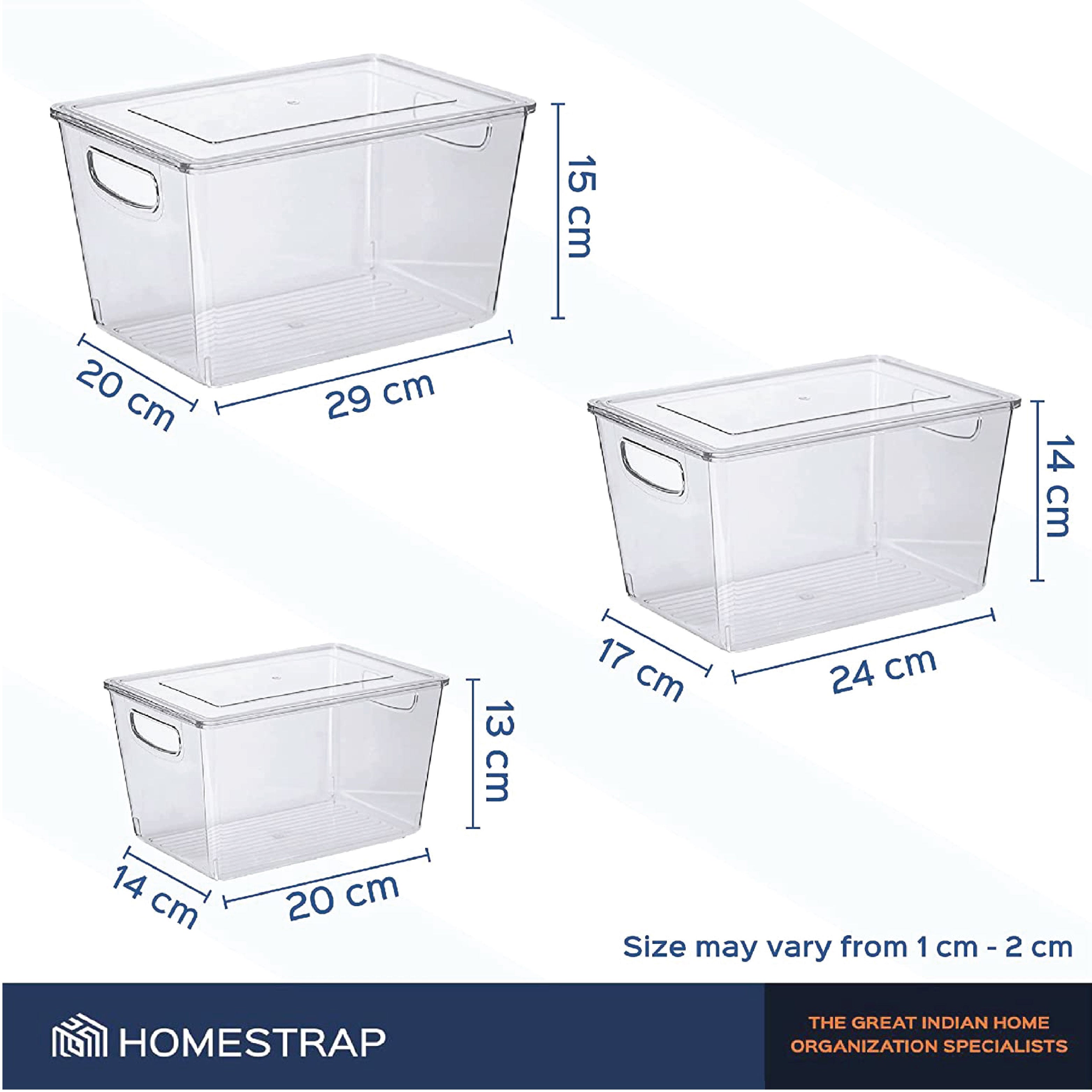 Combo of 3pcs of Stackable Storage Bin with Lid and 1pc of Ultimate Utility