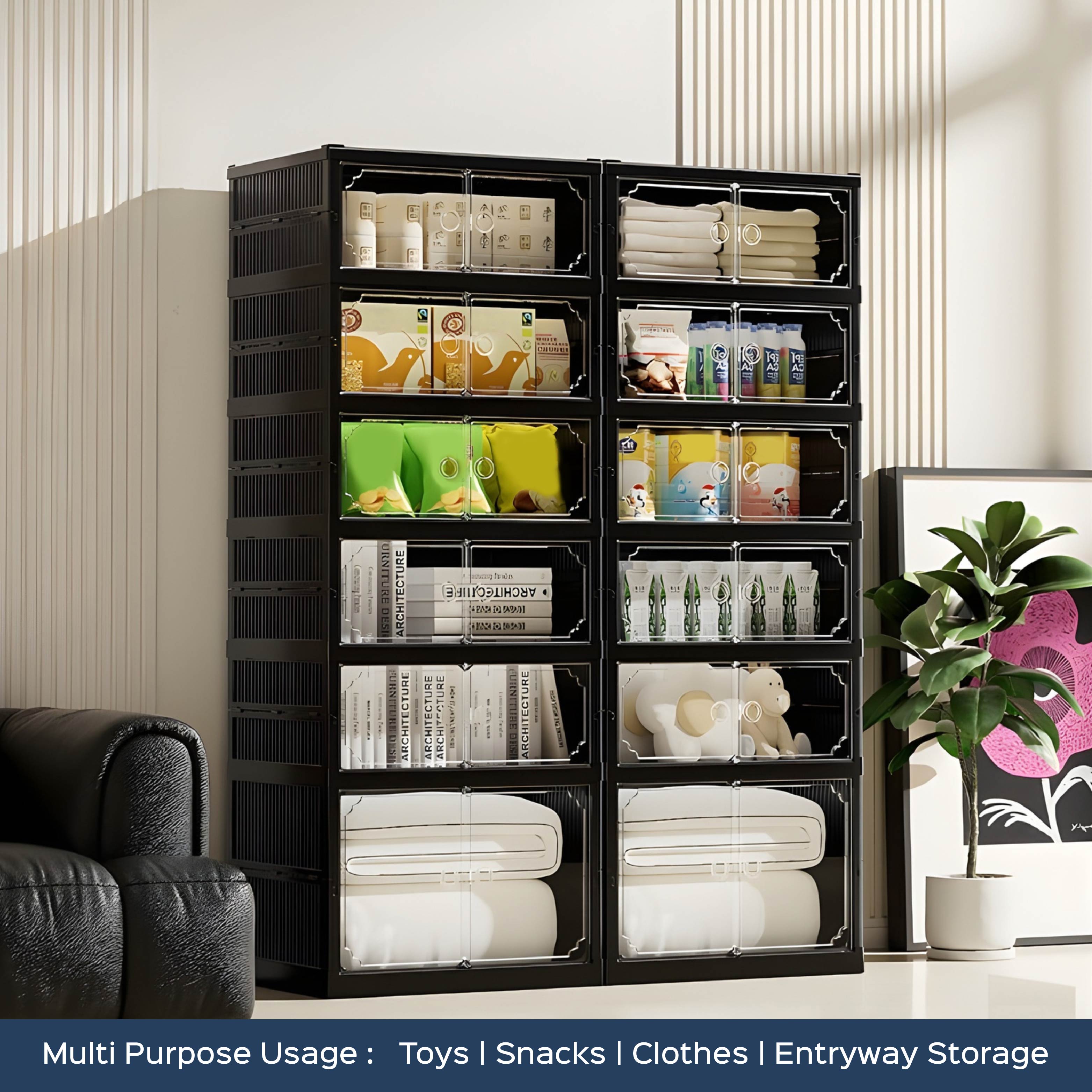 Shoe Stack Foldable Shoe Storage with Wheels