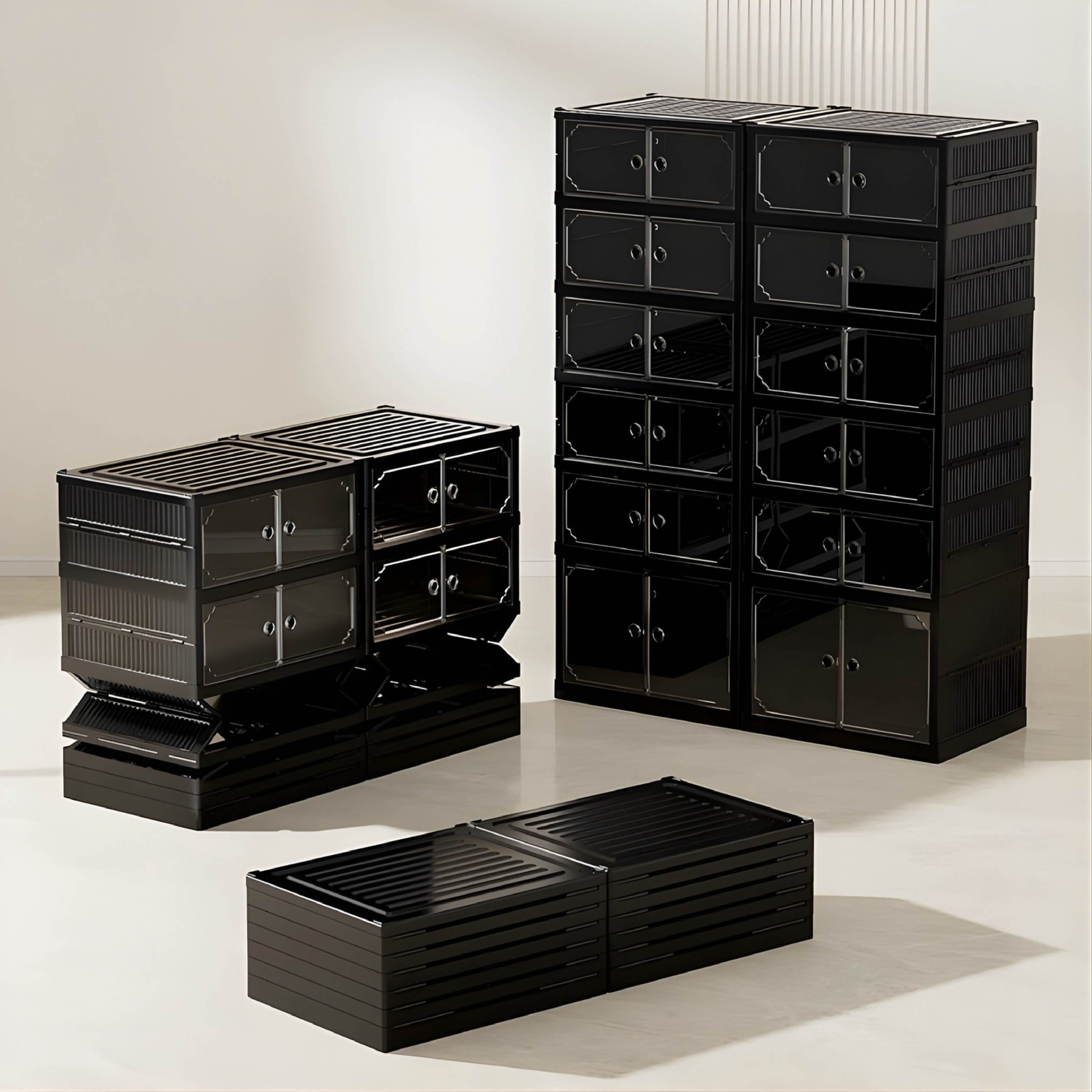 Shoe Stack Foldable Shoe Storage with Wheels