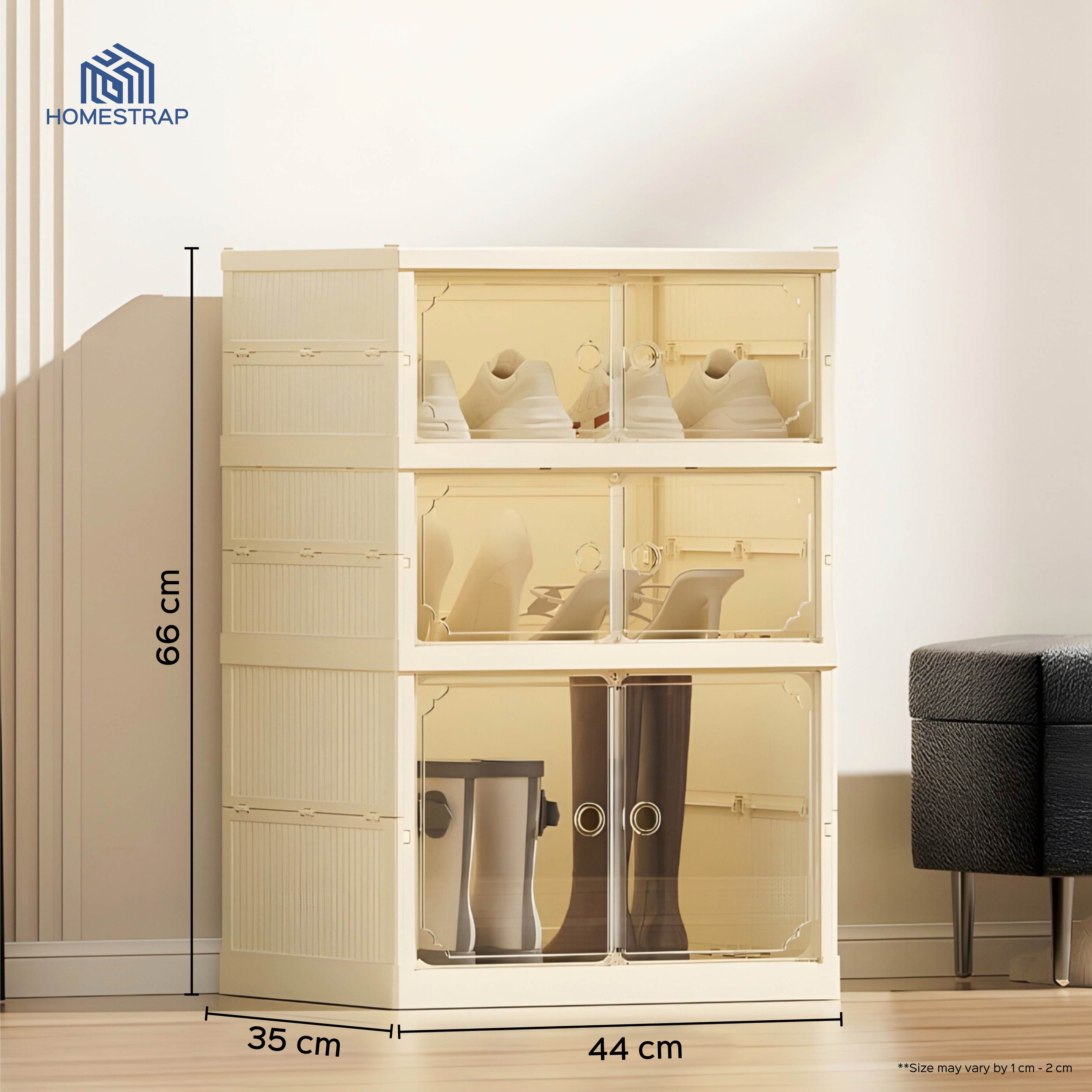 Shoe Stack Foldable Shoe Storage with Wheels