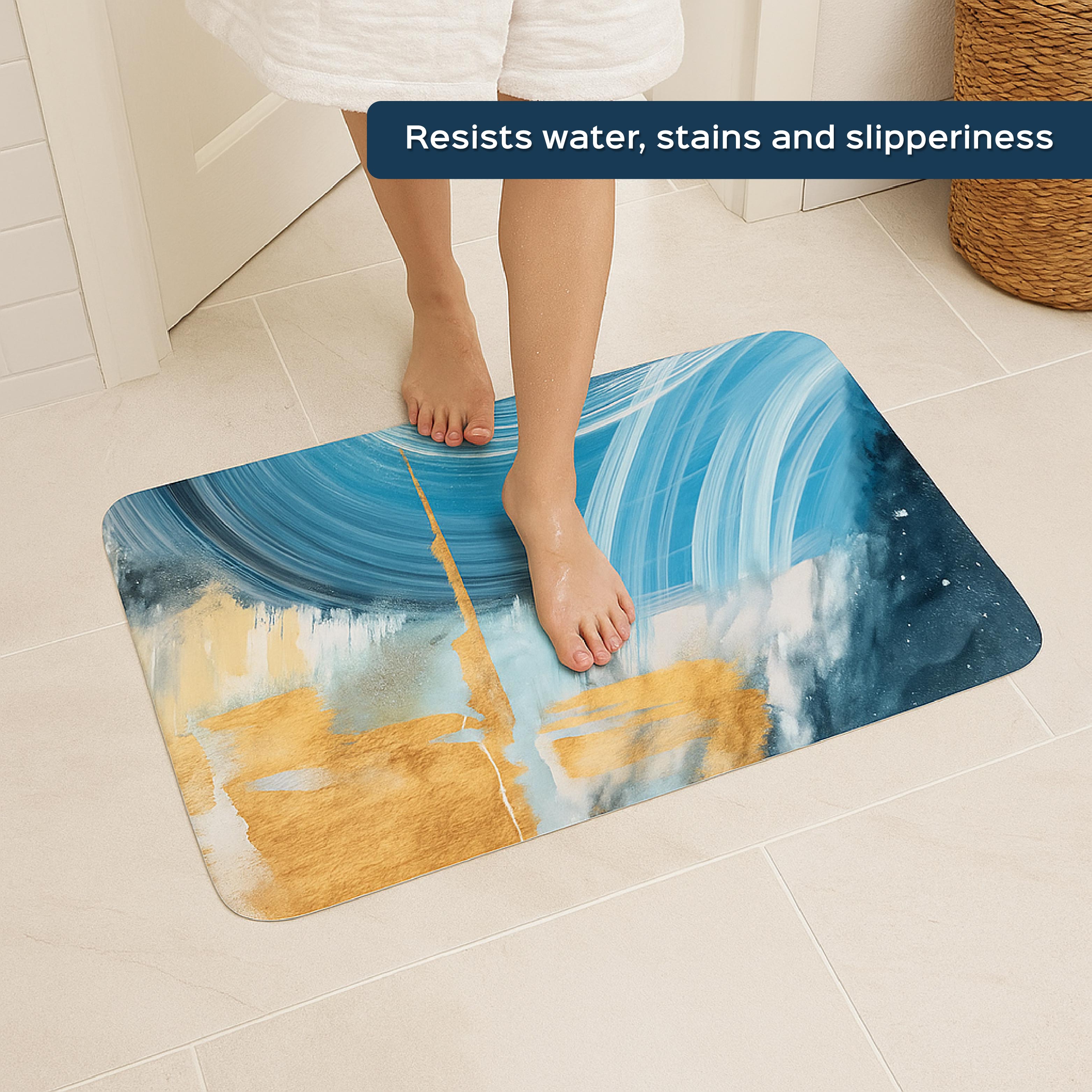 Abstract Print Anti Skid Doormat Set of 2