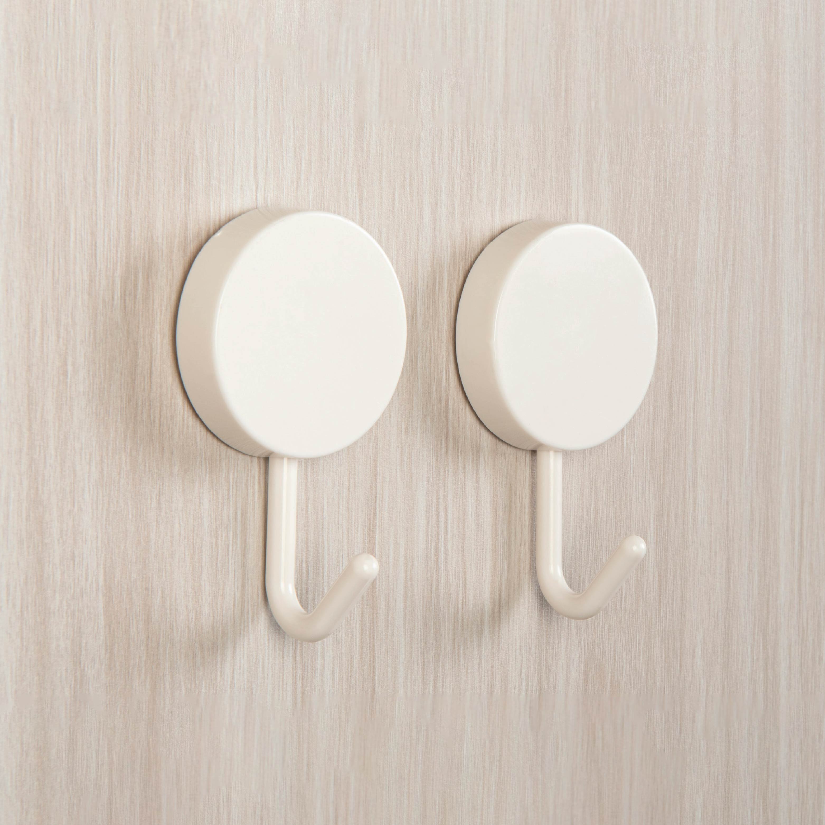 Round Self Adhesive 2 Wall Hooks|Set of 2