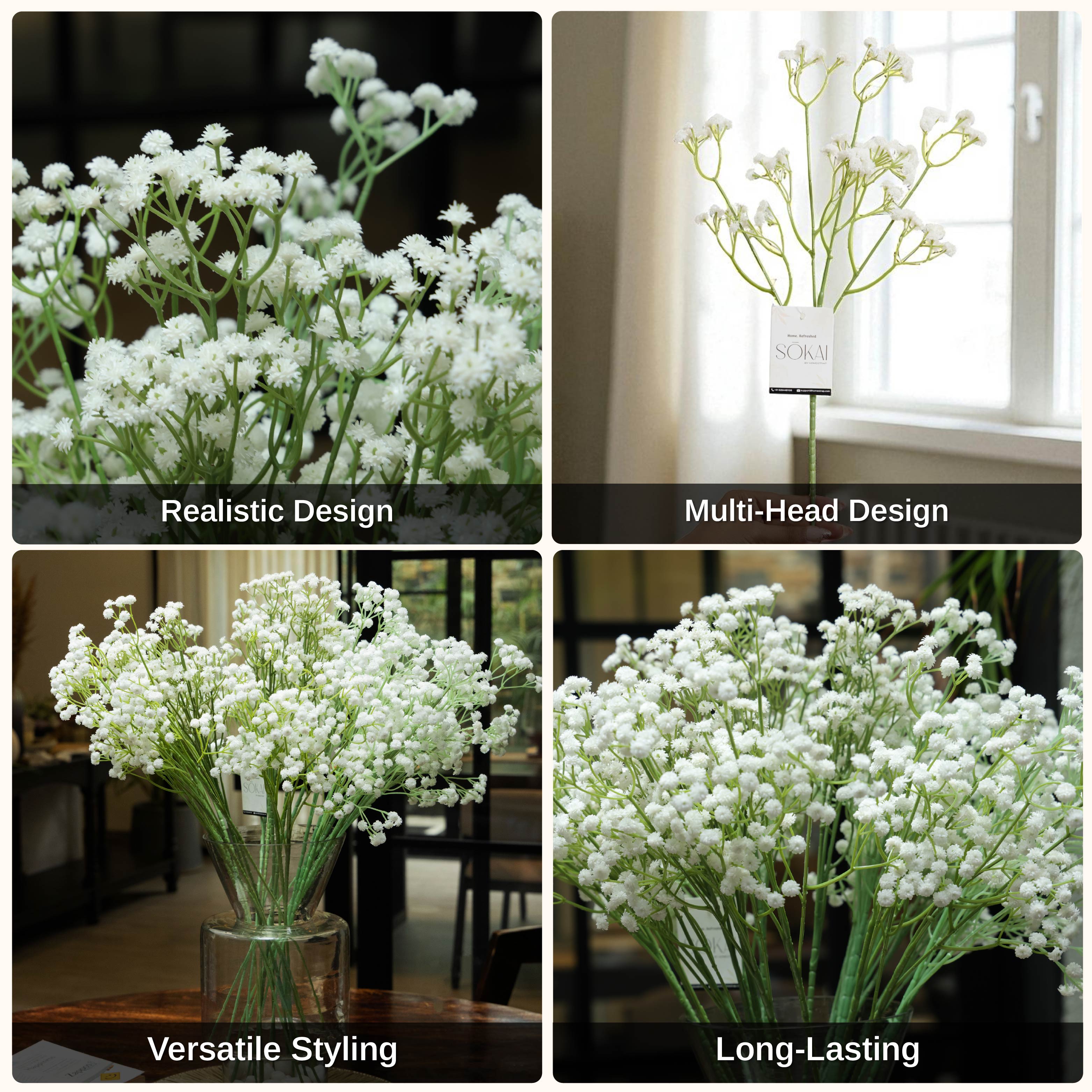 Sokai Baby Breath Flower Sticks – Set of 6
