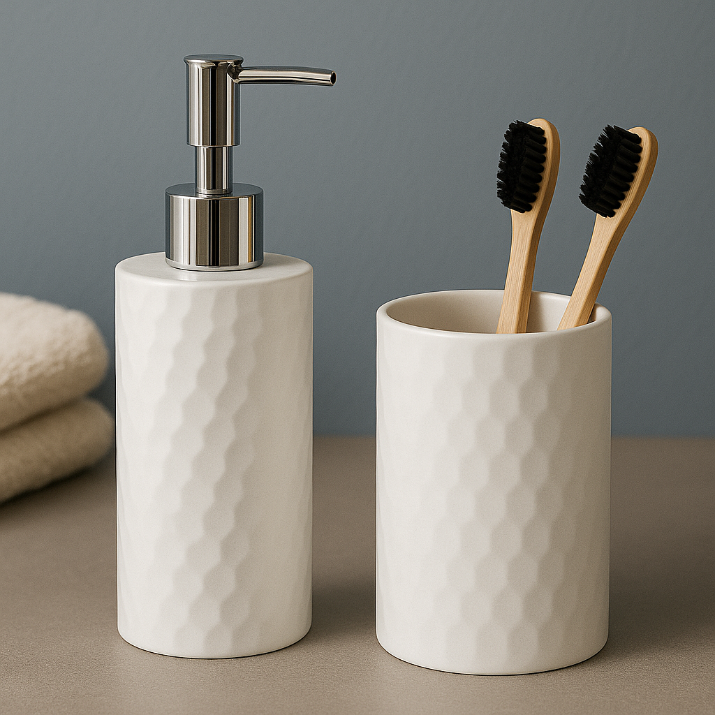Soap Dispenser and Tumbler Set