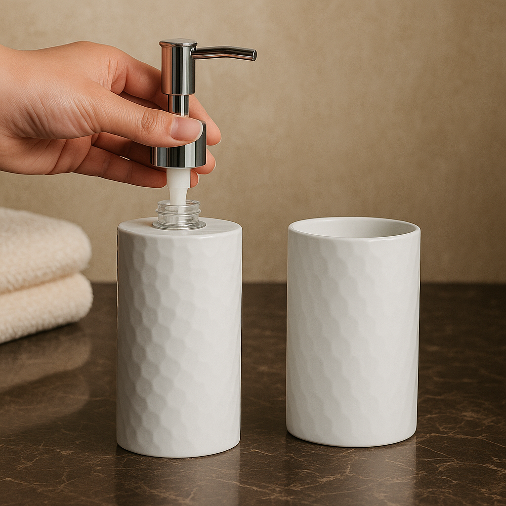 Soap Dispenser and Tumbler Set
