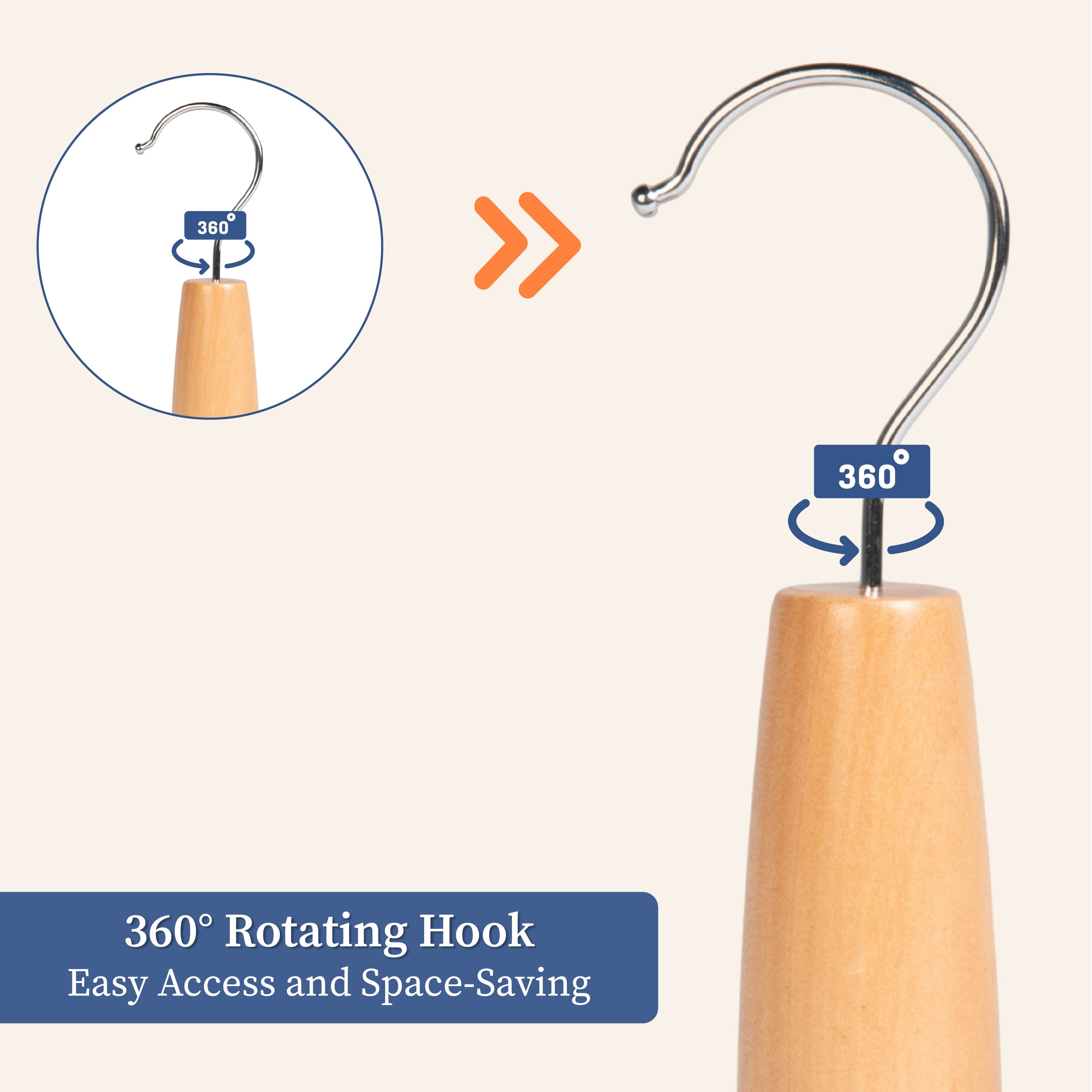 Wooden 4 in 1 Hook Hanger for Tie (Set of 2)